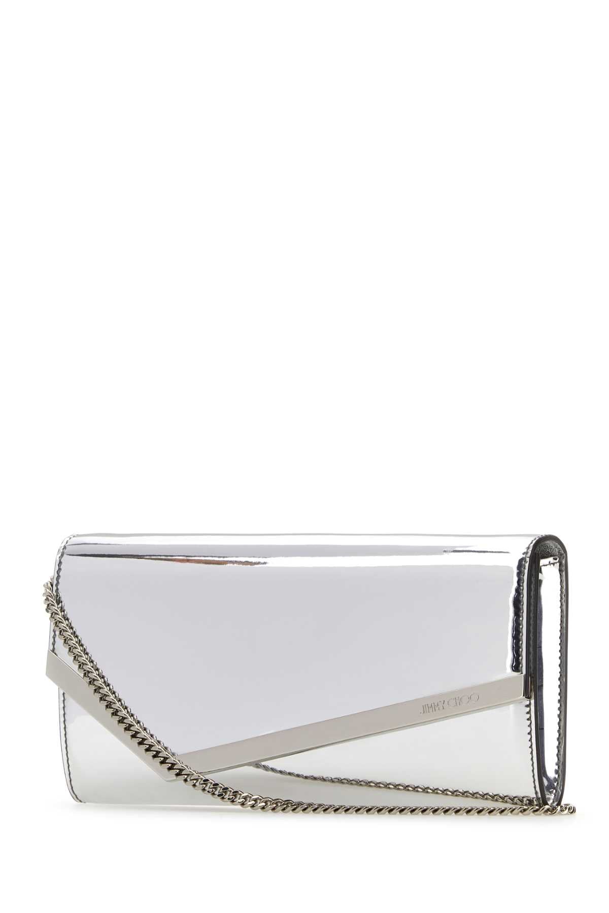 Jimmy Choo Women Silver Synthetic Leather Emmie Clutch JIMMY CHOO