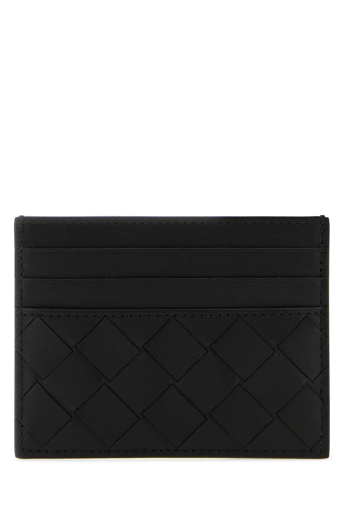 Bottega Veneta Men Black Leather Card Holder BOTTEGA VENETA