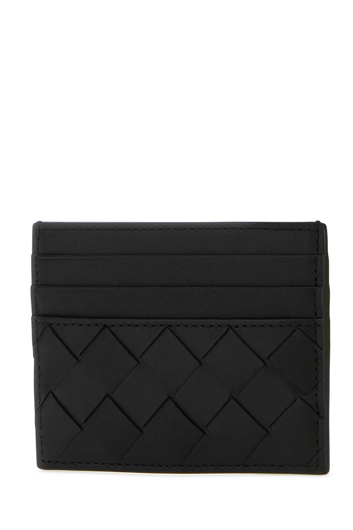 Bottega Veneta Men Black Leather Card Holder BOTTEGA VENETA