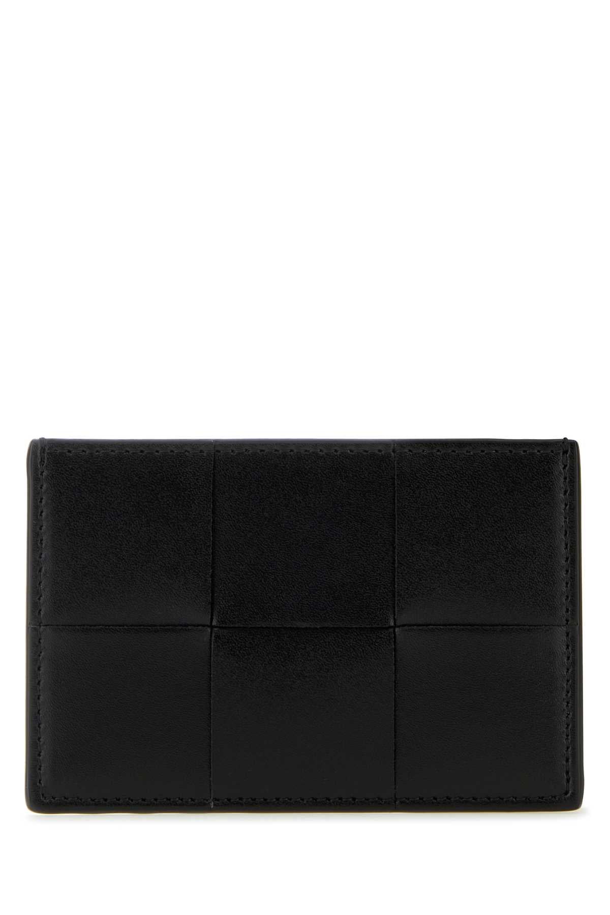 Bottega Veneta Men Black Leather Card Holder BOTTEGA VENETA