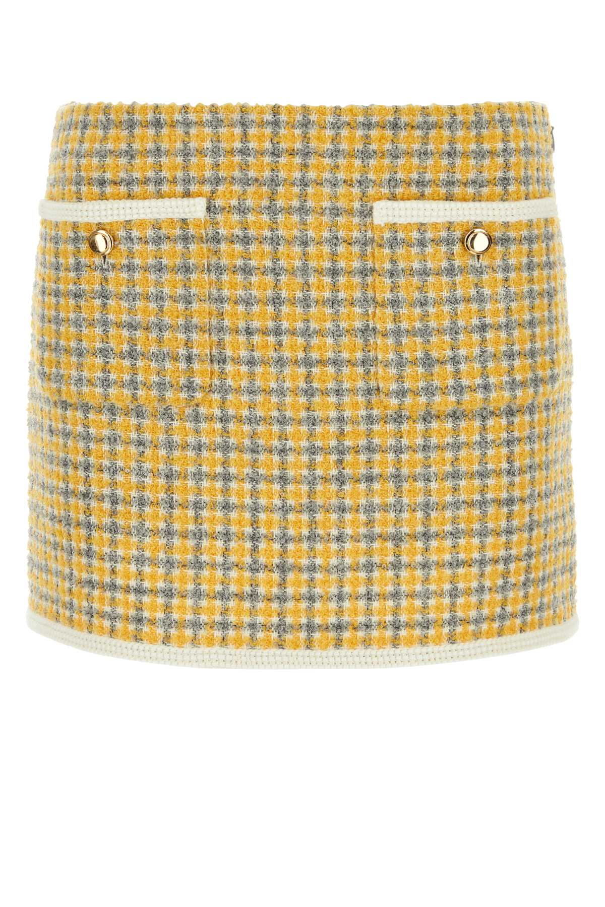 Miu Miu Women Two-Tone Boucle Mini Skirt MIU MIU