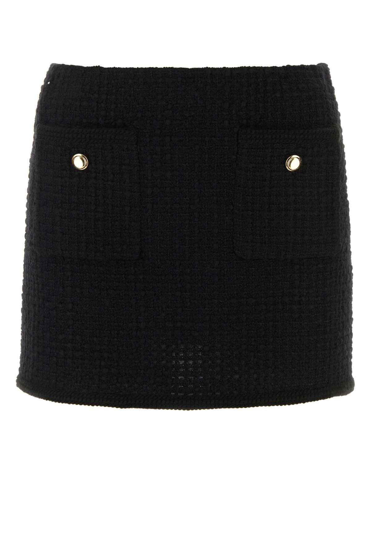 Miu Miu Women Black Boucle Mini Skirt MIU MIU