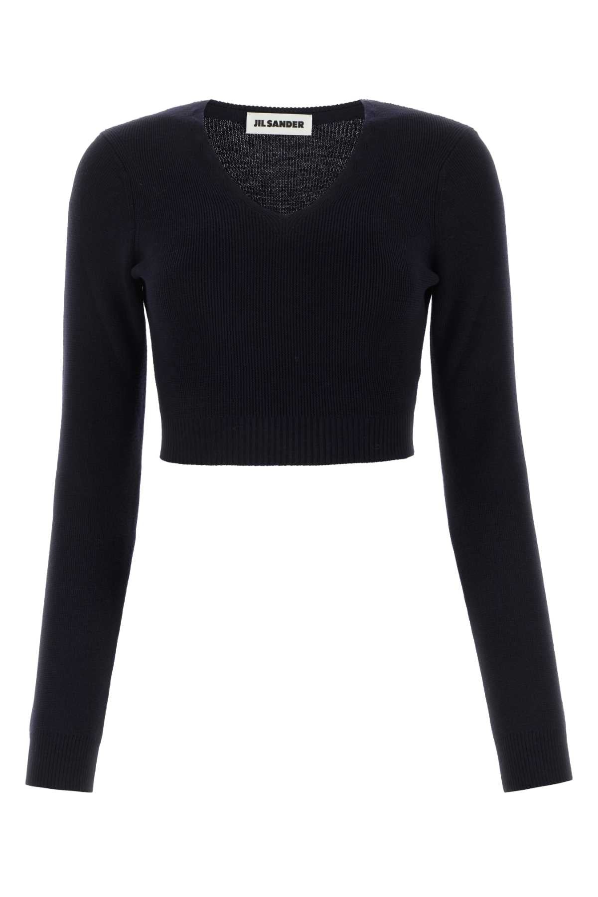 Jil Sander Women Midnight Blue Wool Sweater JIL SANDER