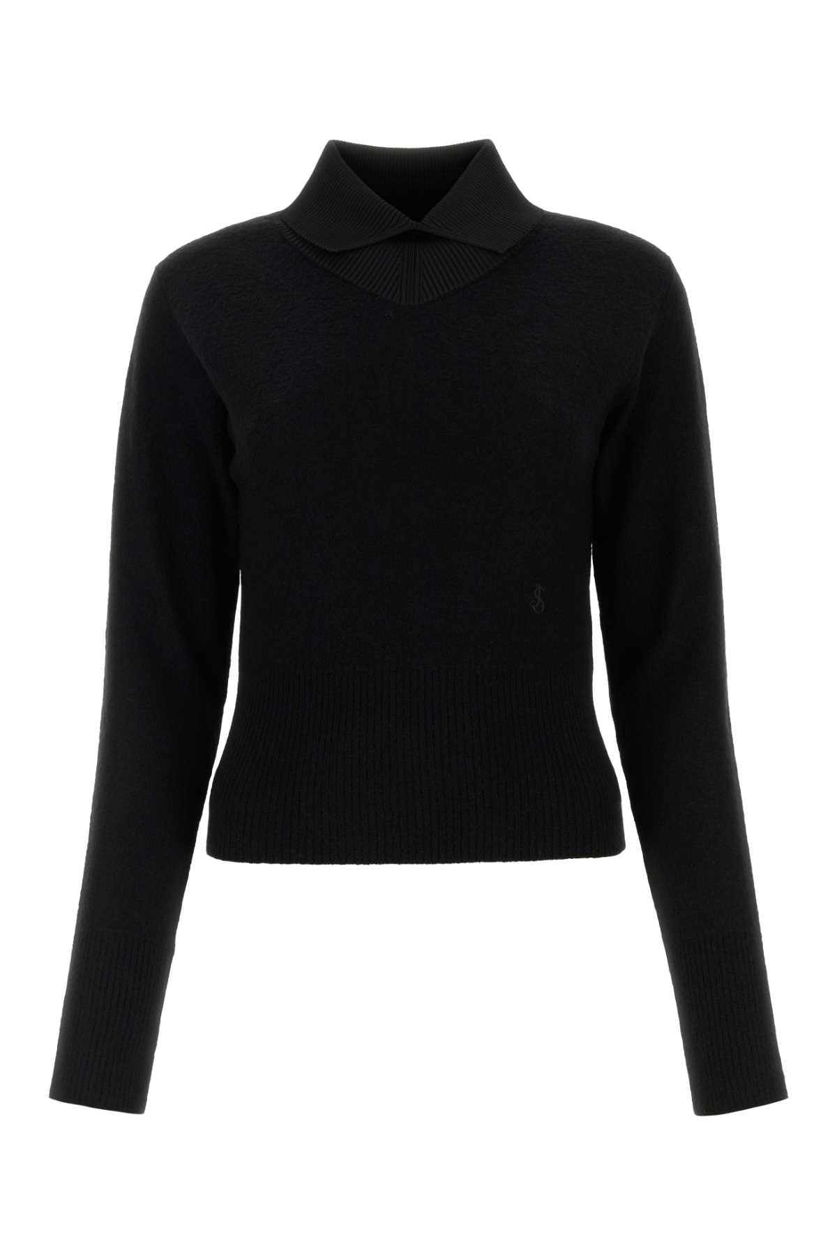 Jil Sander Women Black Wool Blend Sweater JIL SANDER