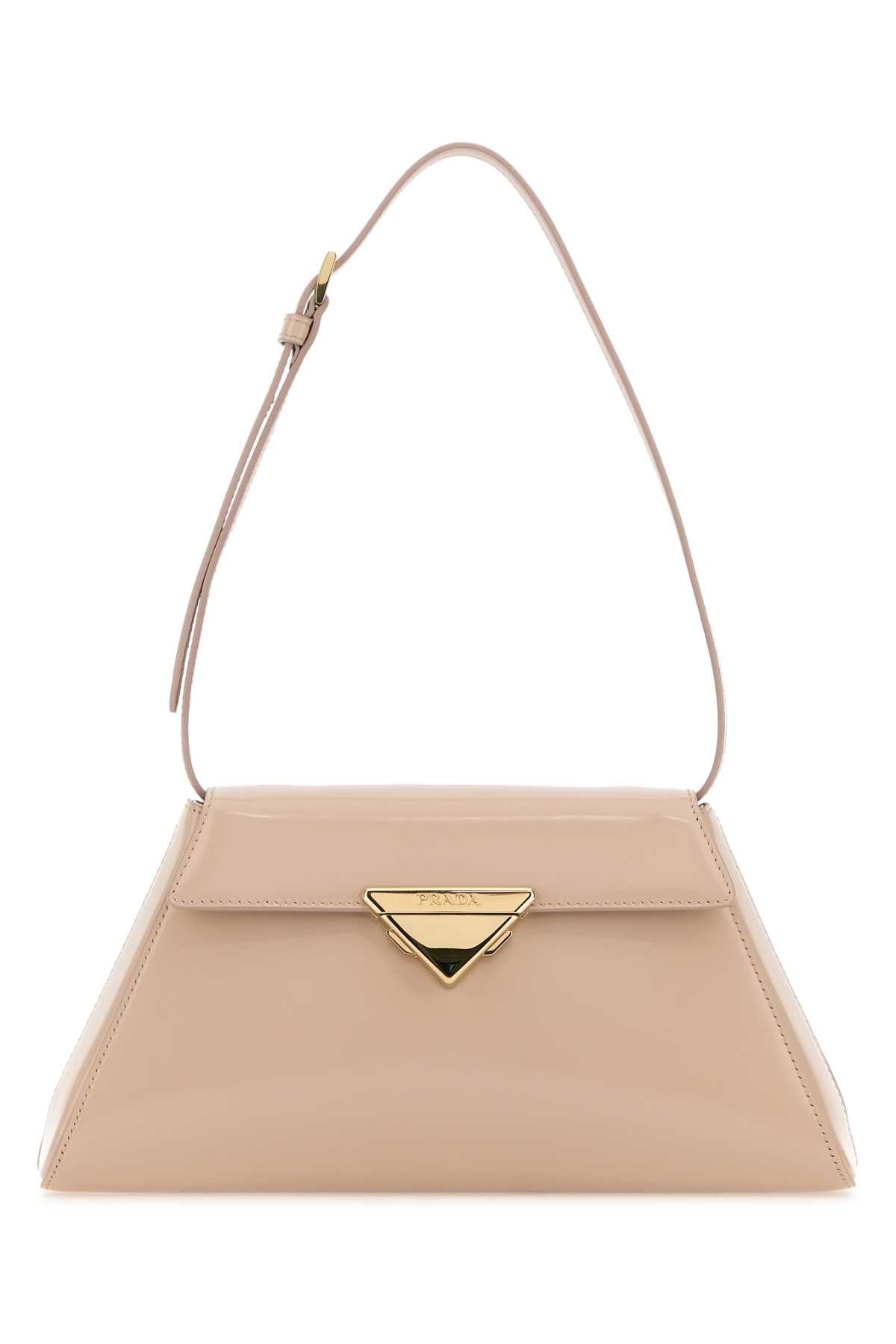 Prada Women Powder Pink Leather Shoulder Bag PRADA