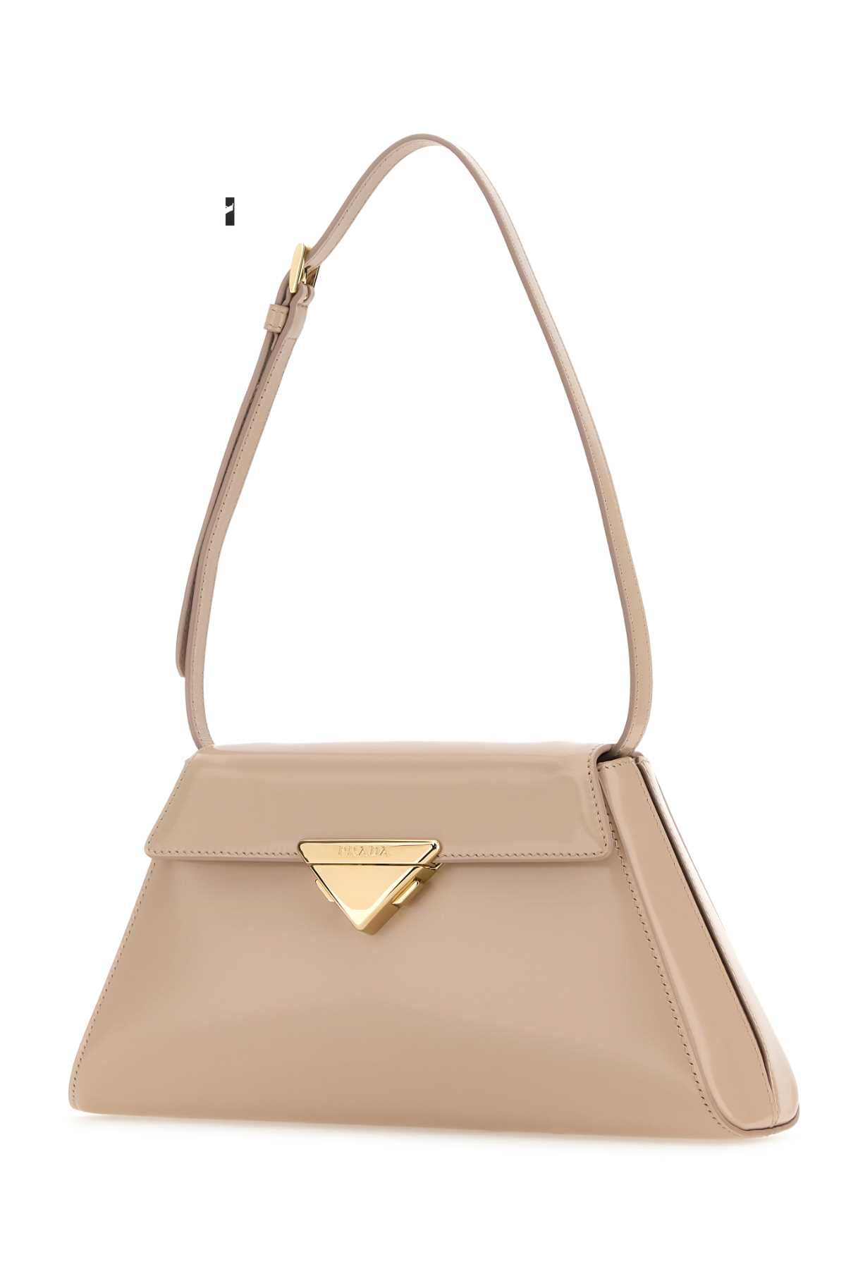 Prada Women Powder Pink Leather Shoulder Bag PRADA