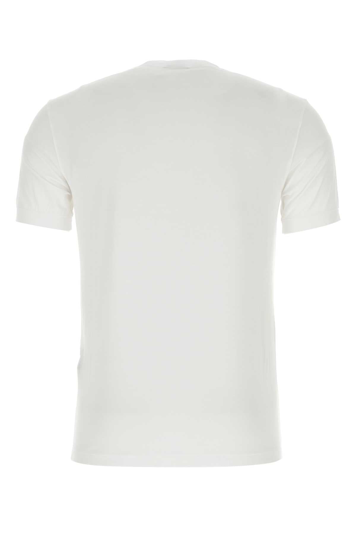 Giorgio Armani Men White Stretch Viscose T-Shirt GIORGIO ARMANI