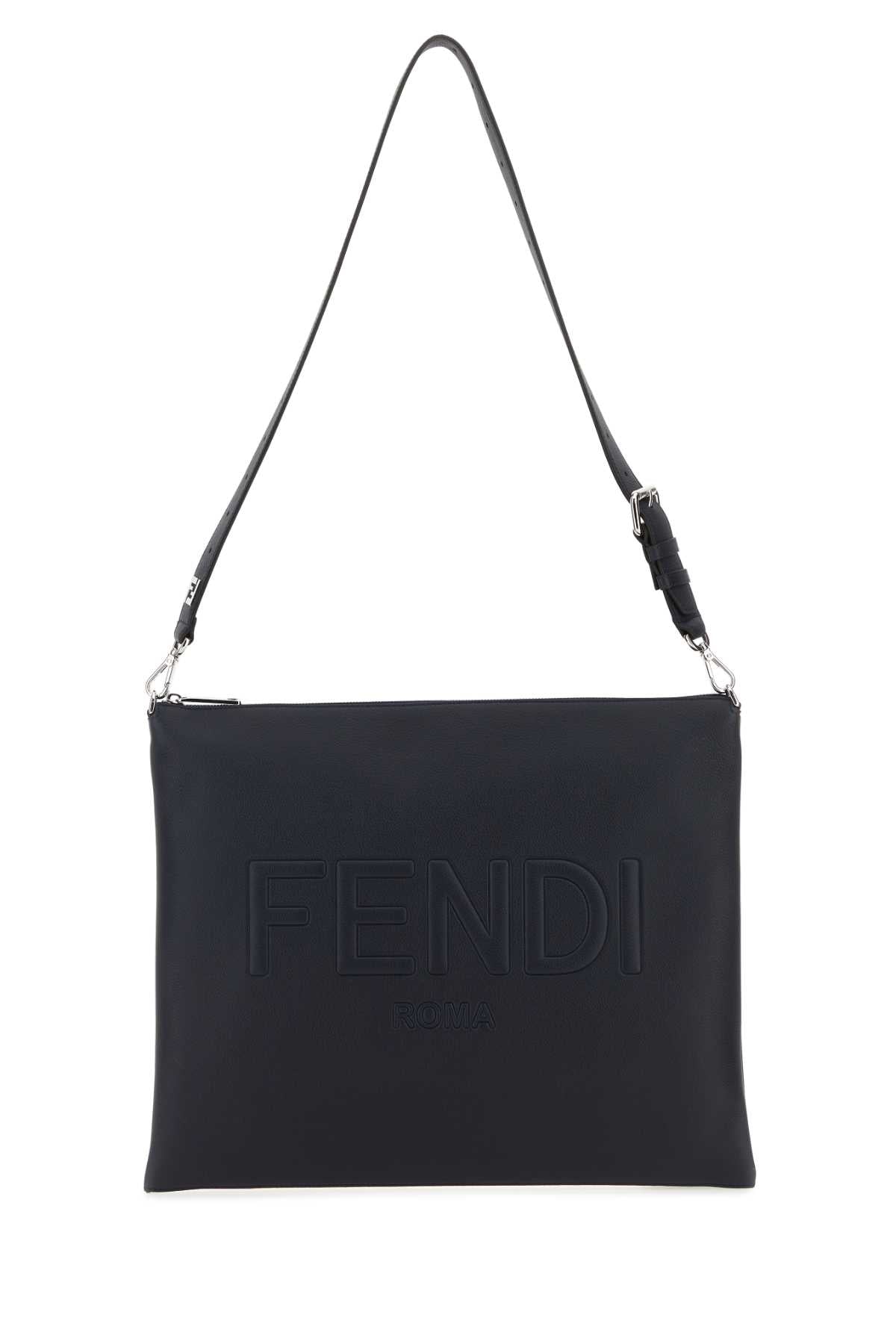 Fendi Men Midnight Blue Leather Fendi After Fendi Roma Shoulder Bag FENDI