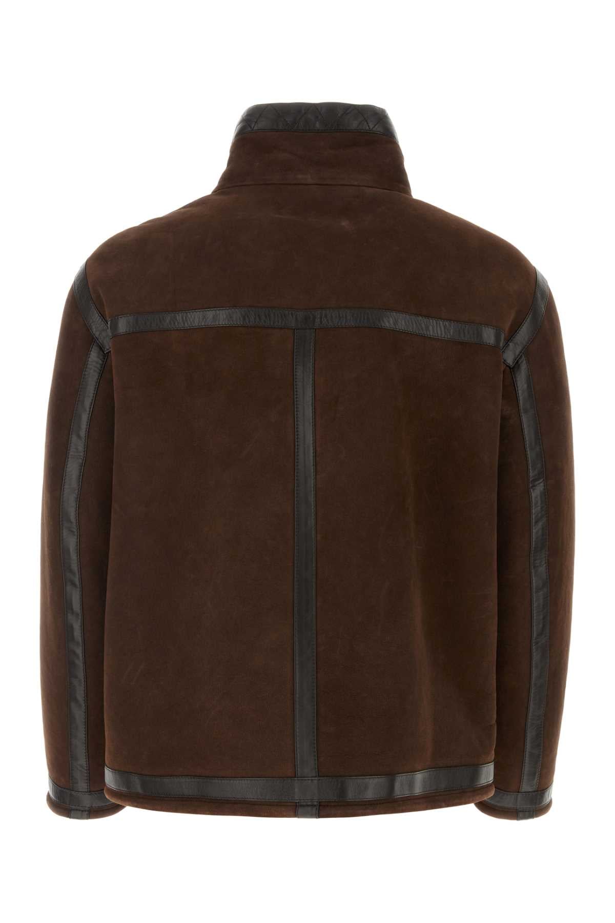 Fendi Men Chocolate Suede Jacket FENDI