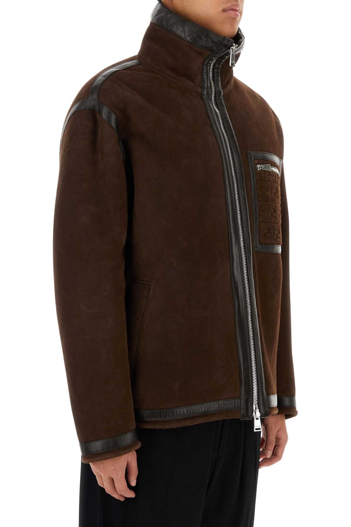 Fendi Men Chocolate Suede Jacket FENDI