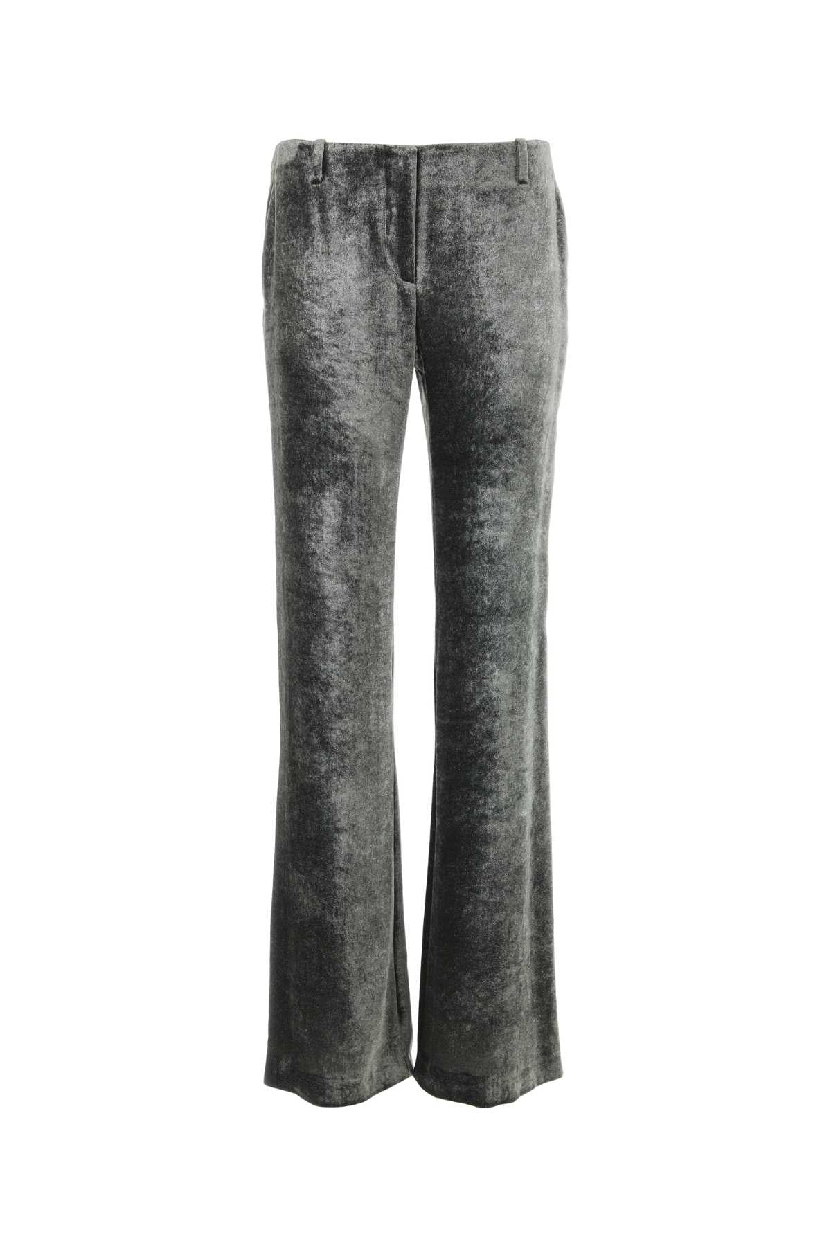Alberta Ferretti Women Silver Velvet Wide-Leg Pant ALBERTA FERRETTI