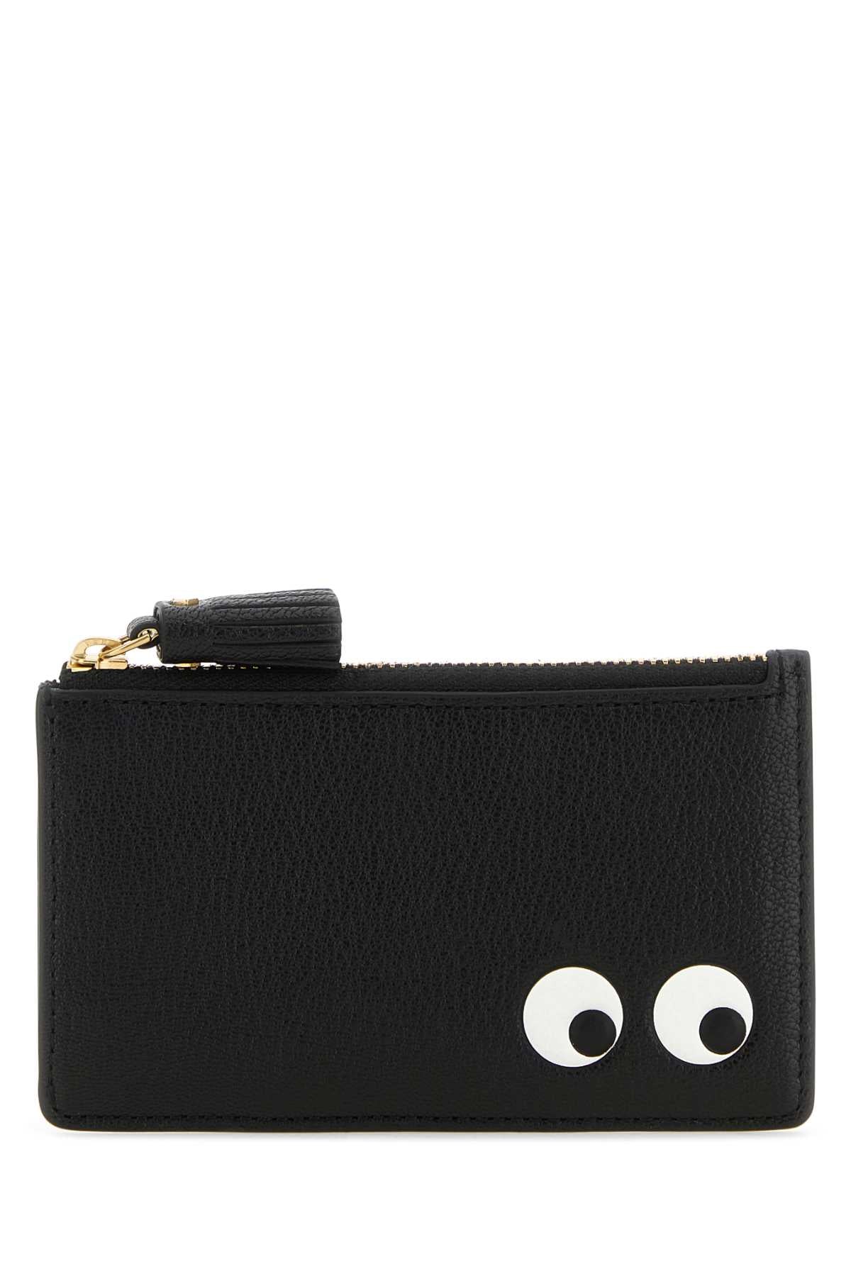 Anya Hindmarch Women Black Leather Eyes Card Holder ANYA HINDMARCH