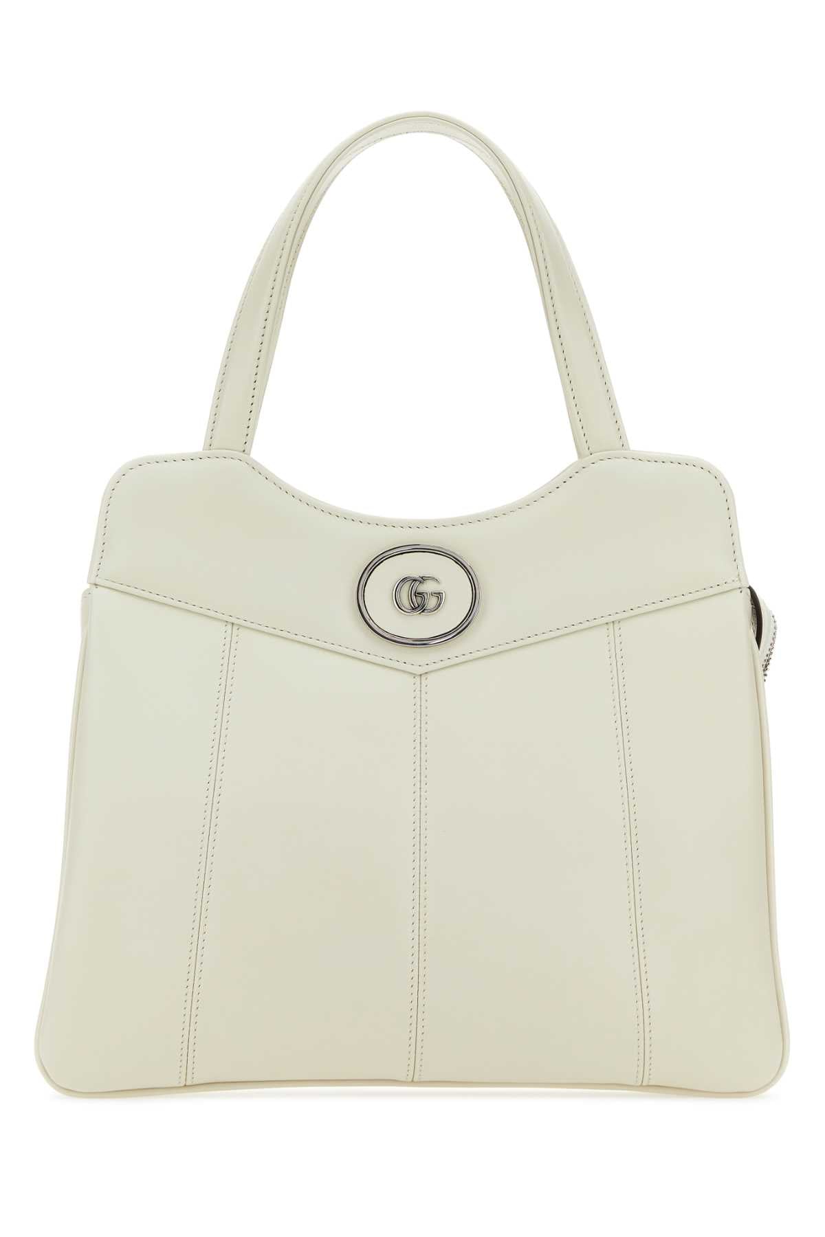 Gucci Women Chalk Leather Small Petite Gg Handbag GUCCI
