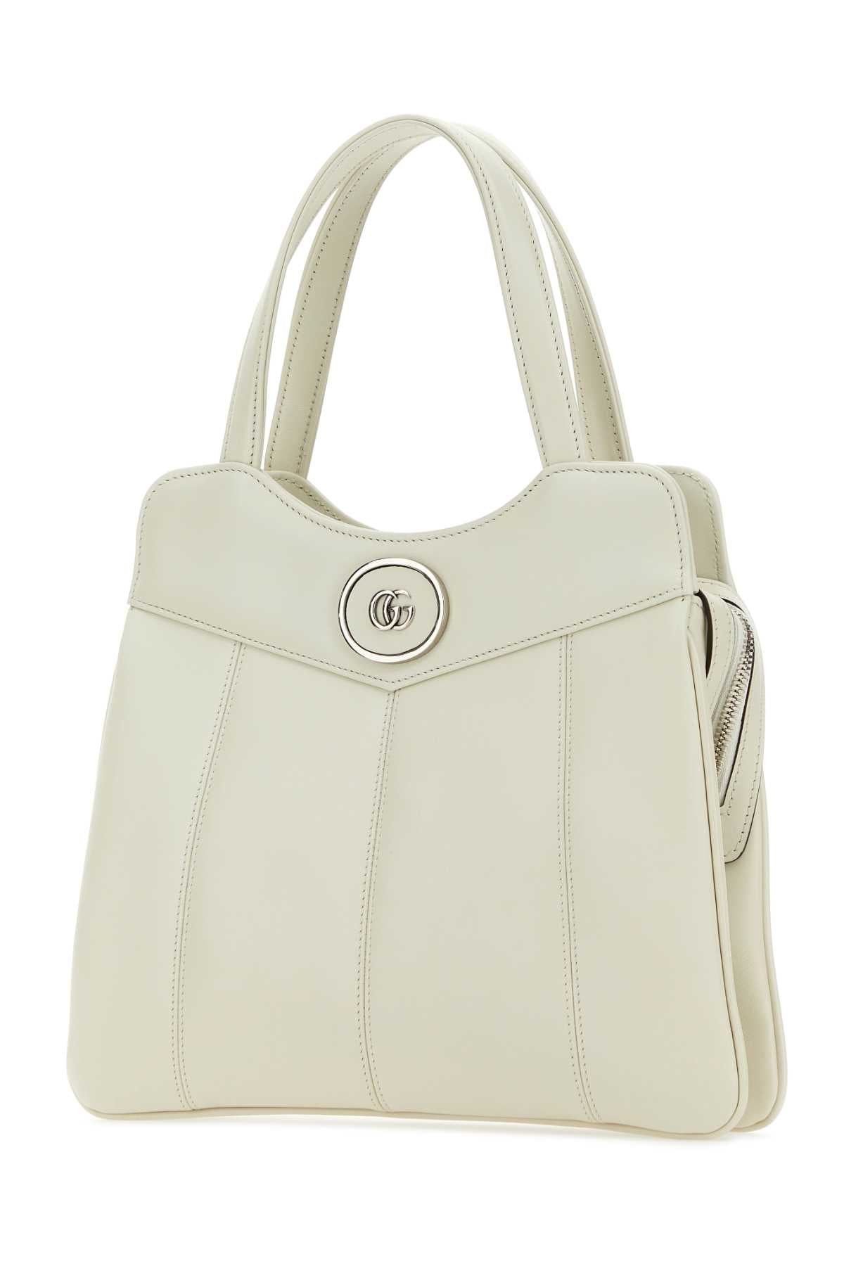 Gucci Women Chalk Leather Small Petite Gg Handbag GUCCI