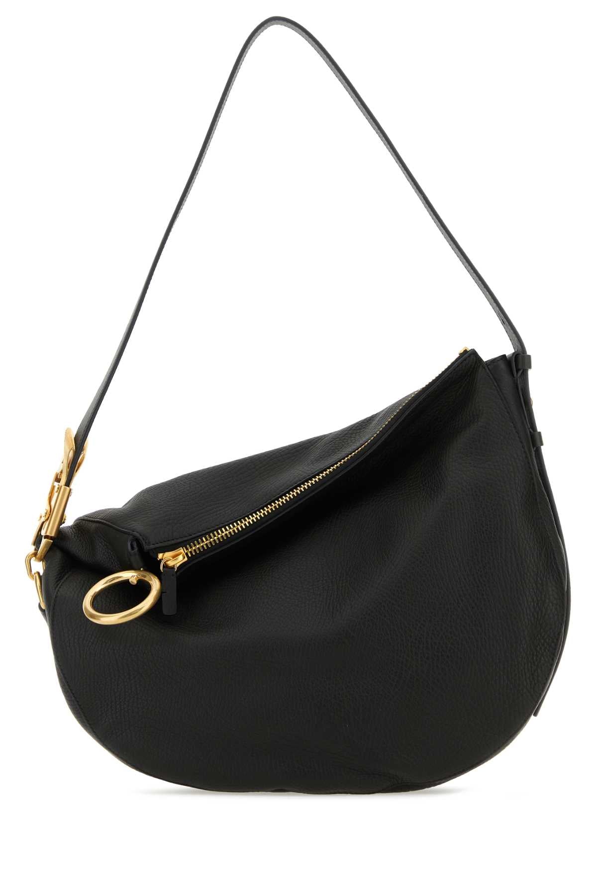 Burberry Women Black Leather Knight Medium Shoulder Bag BURBERRY