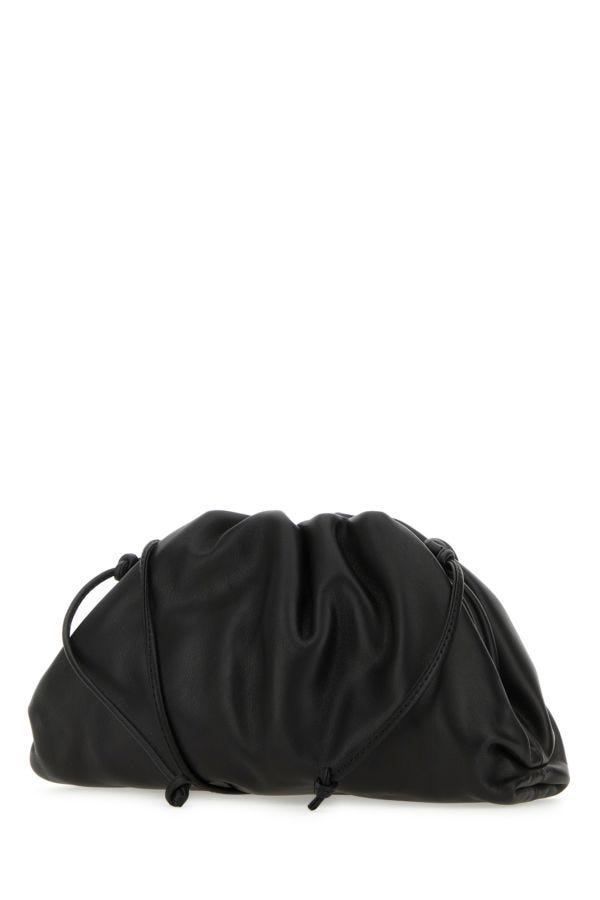 Bottega Veneta Woman Black Nappa Leather Mini Pouch Clutch