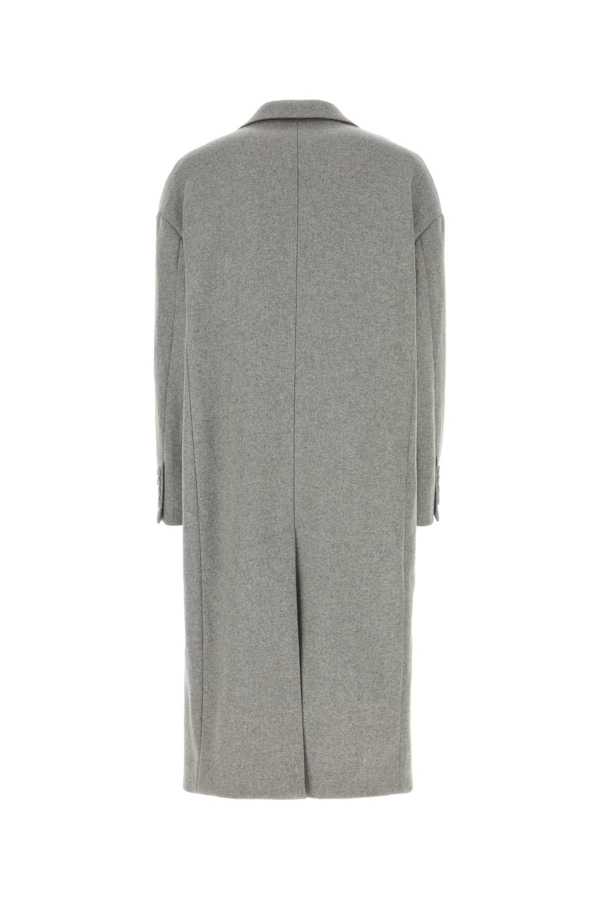Dolce & Gabbana Men Grey Wool Blend Coat DOLCE & GABBANA