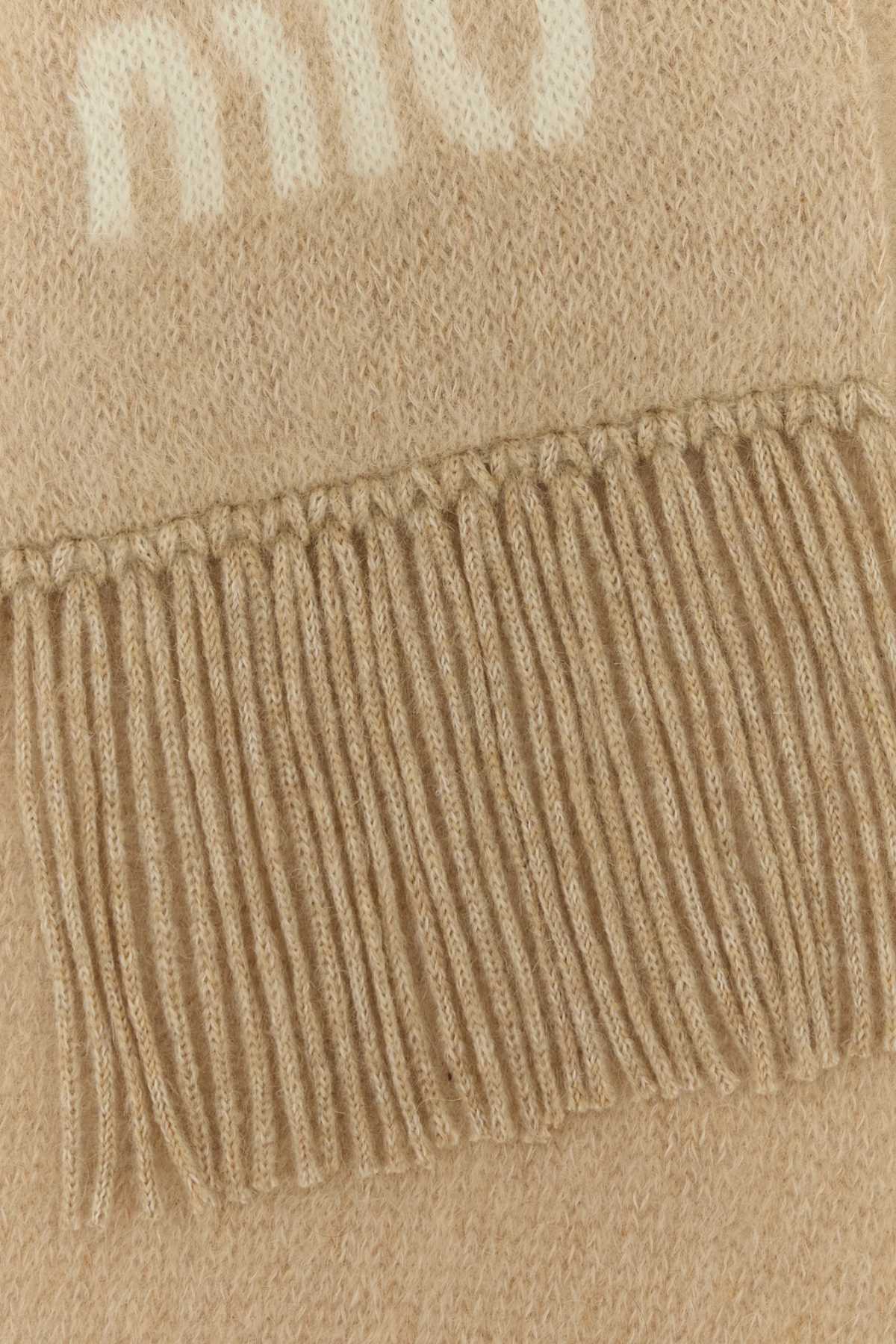 Miu Miu Women Beige Mohair Blend Scarf MIU MIU