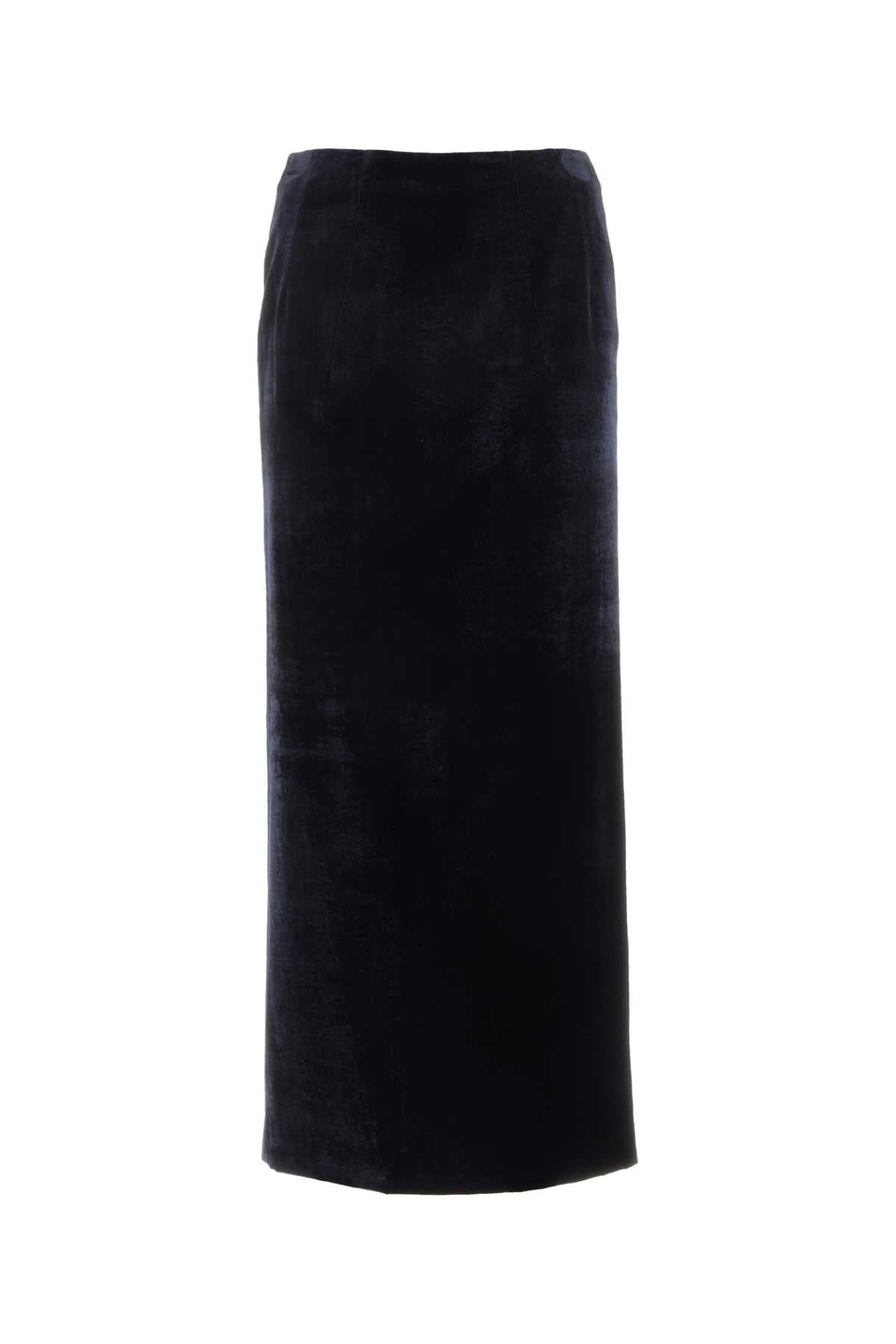 Fendi Women Midnight Blue Velvet Skirt FENDI
