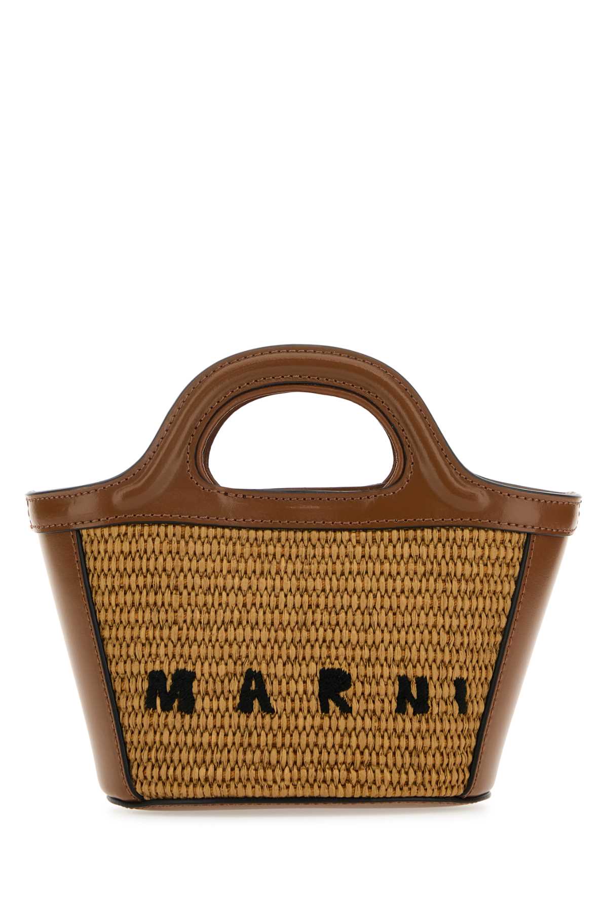Marni Women Two-Tone Leather And Straw Tropicalia Handbag MARNI