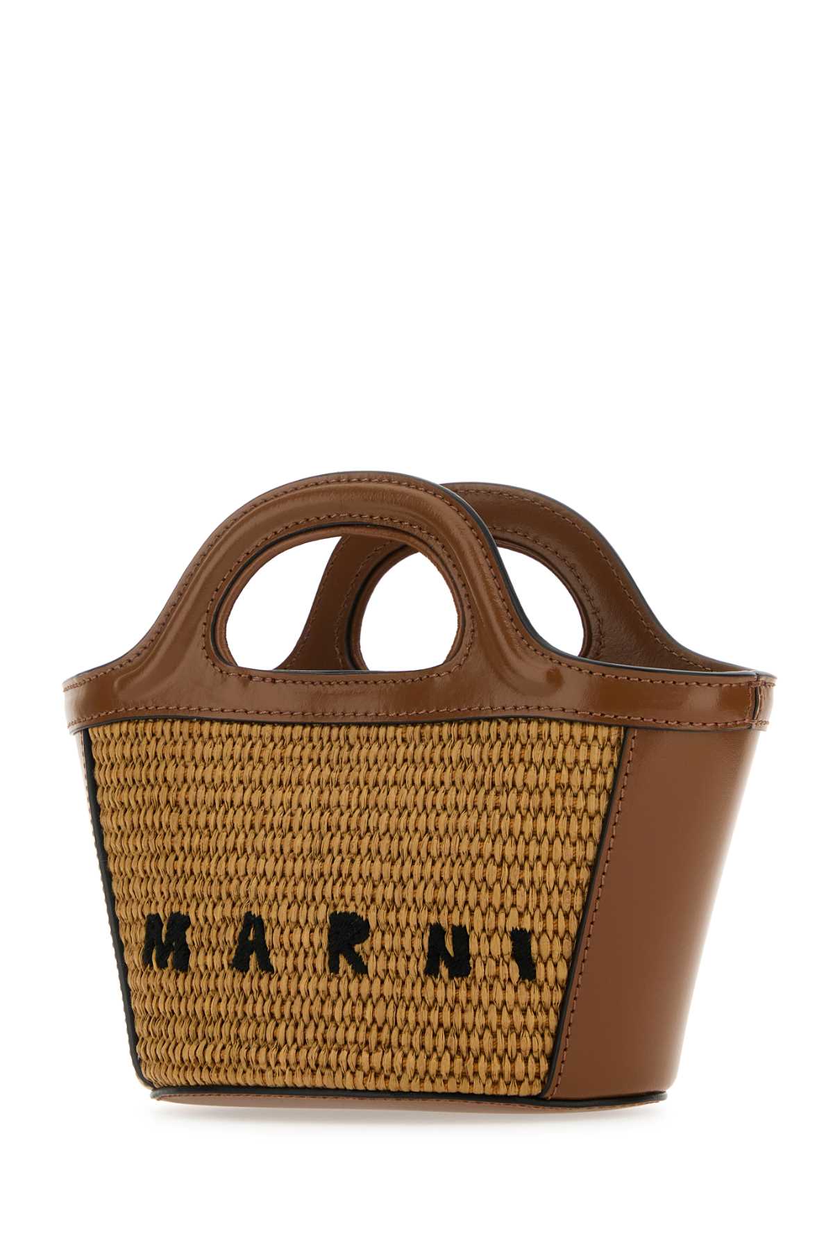Marni Women Two-Tone Leather And Straw Tropicalia Handbag MARNI