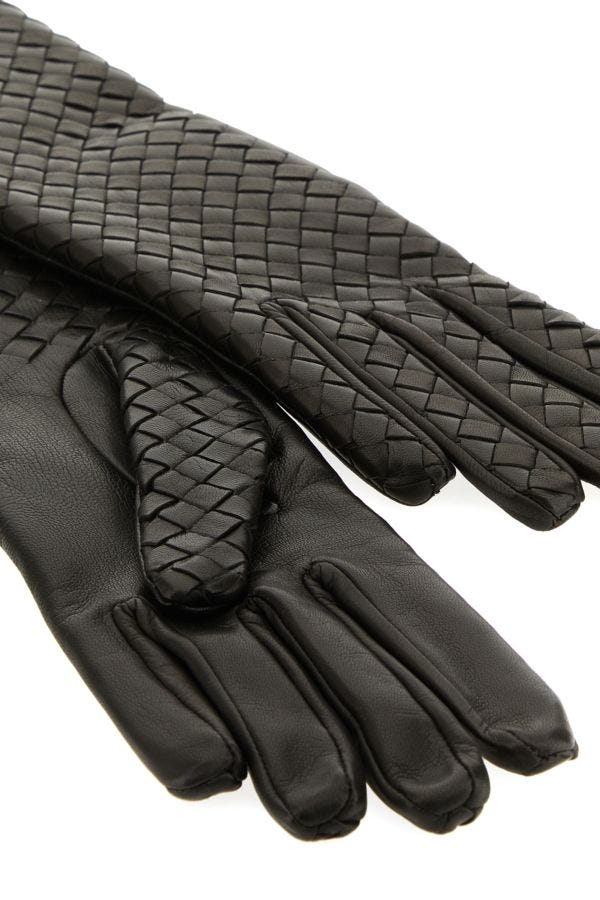 Bottega Veneta Woman Dark Brown Nappa Leather Gloves