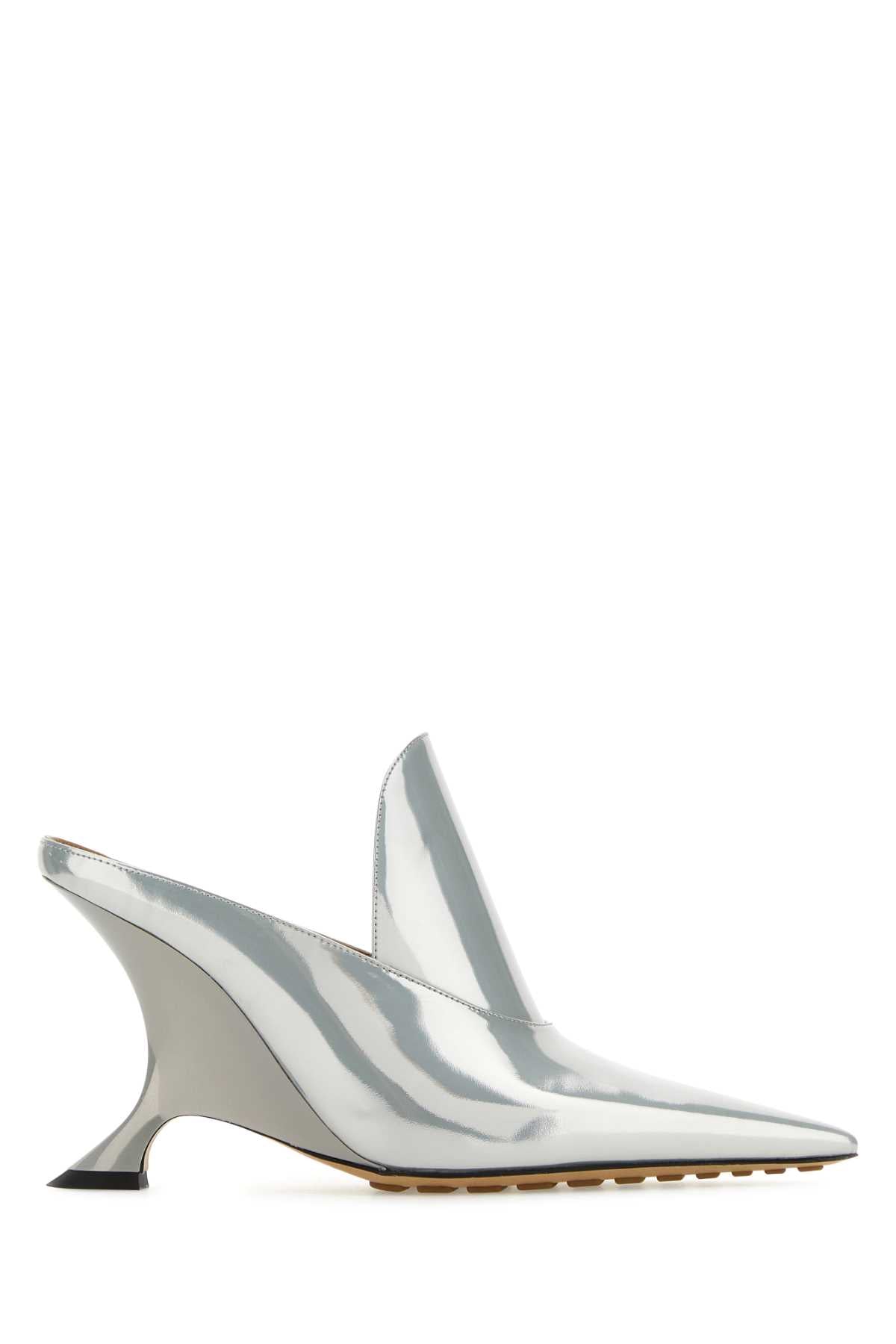 Bottega Veneta Women Silver Leather Rocket Mules BOTTEGA VENETA