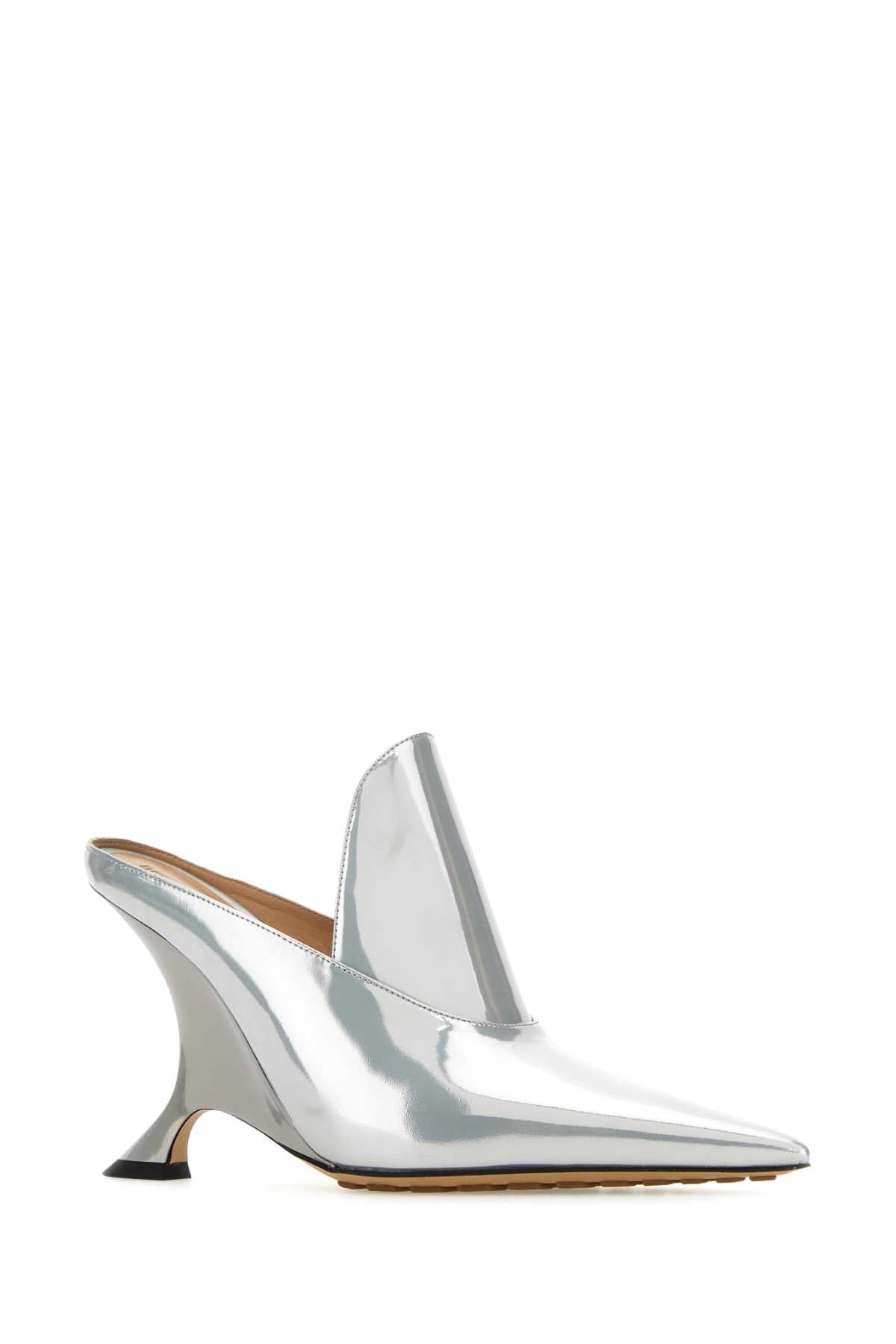 Bottega Veneta Women Silver Leather Rocket Mules BOTTEGA VENETA