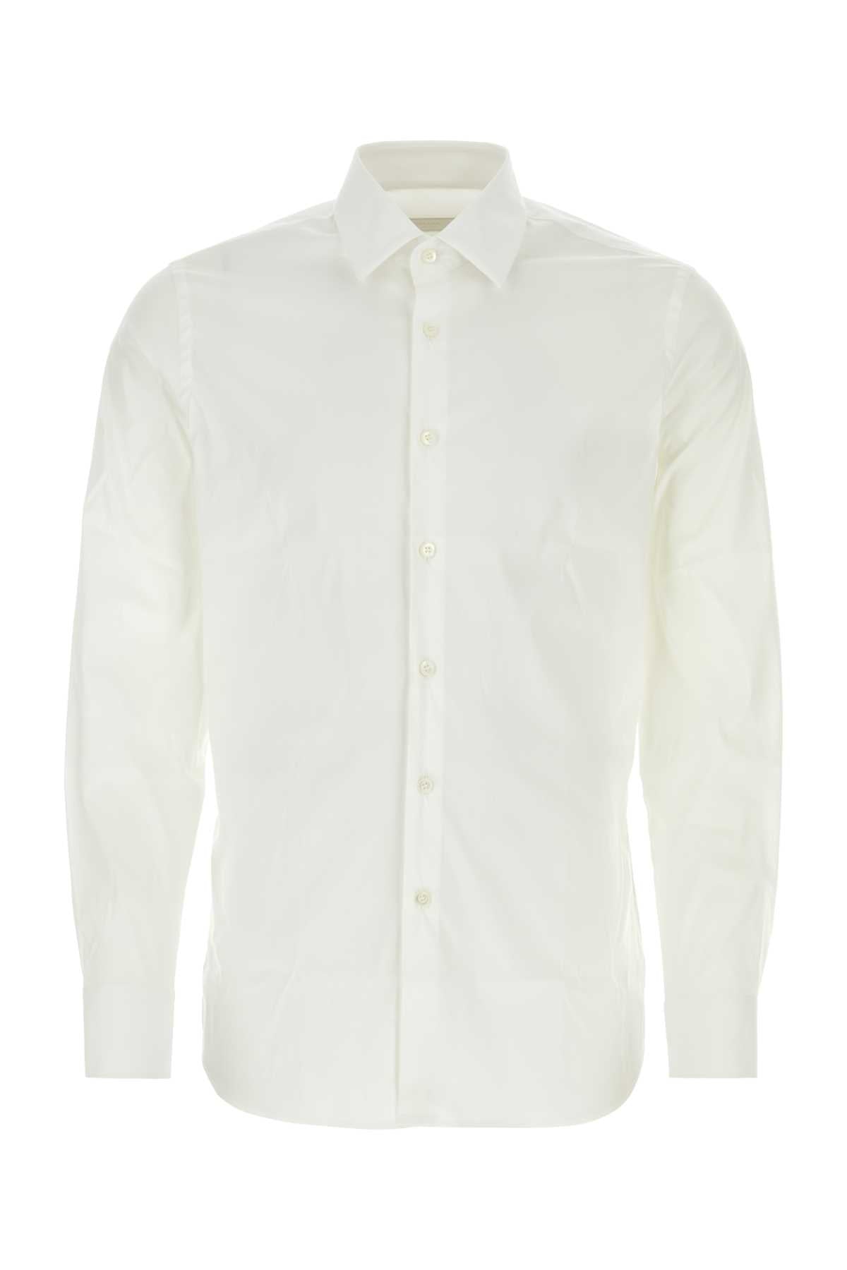 Prada Men White Stretch Poplin Shirt PRADA