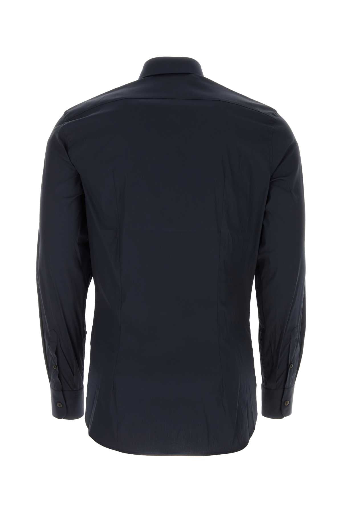 Prada Men Blue Stretch Poplin Shirt PRADA