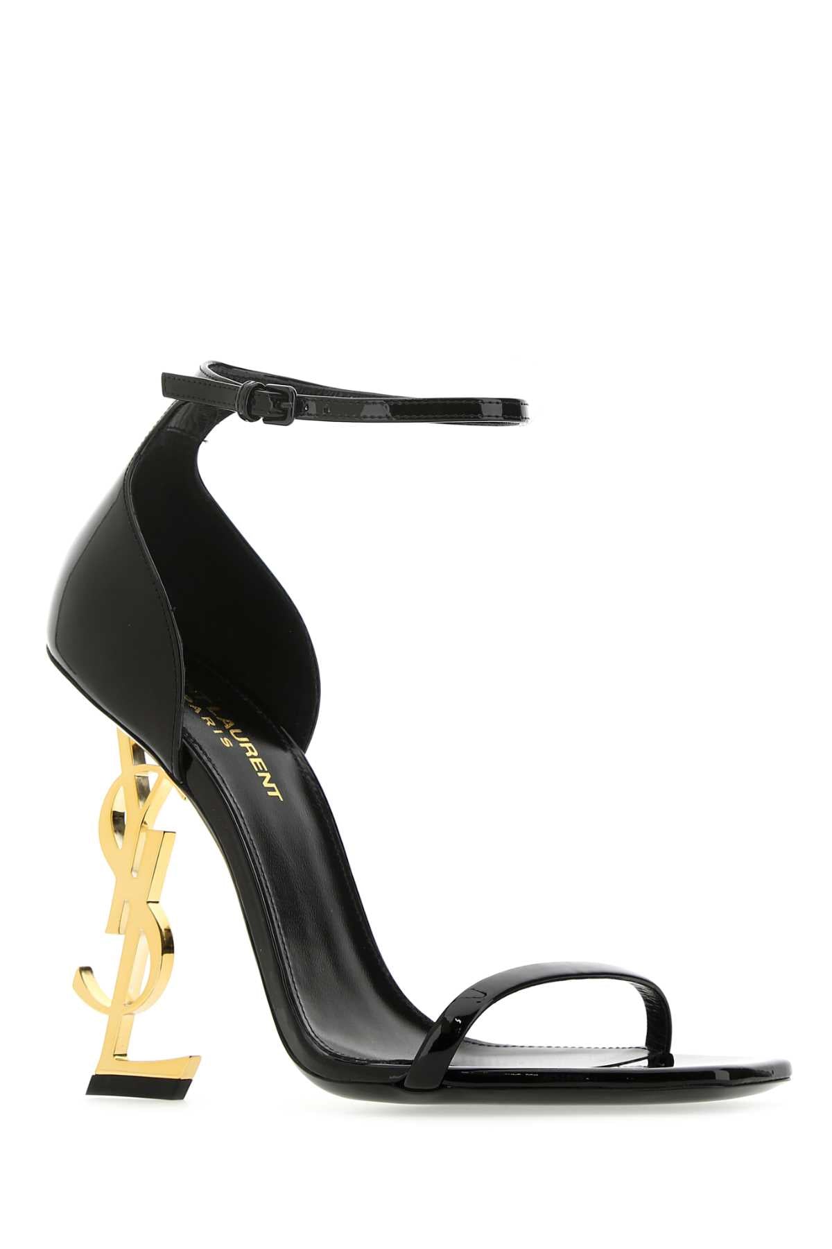 Saint Laurent Women Black Leather Opyum 110 Sandals SAINT LAURENT