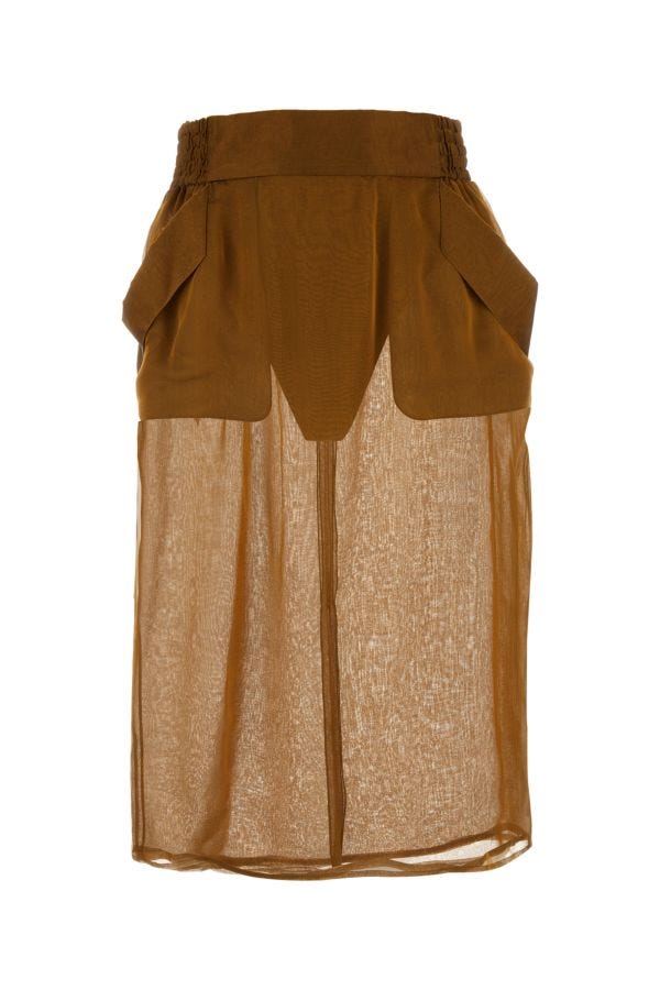 Saint Laurent Woman Copper Silk Skirt