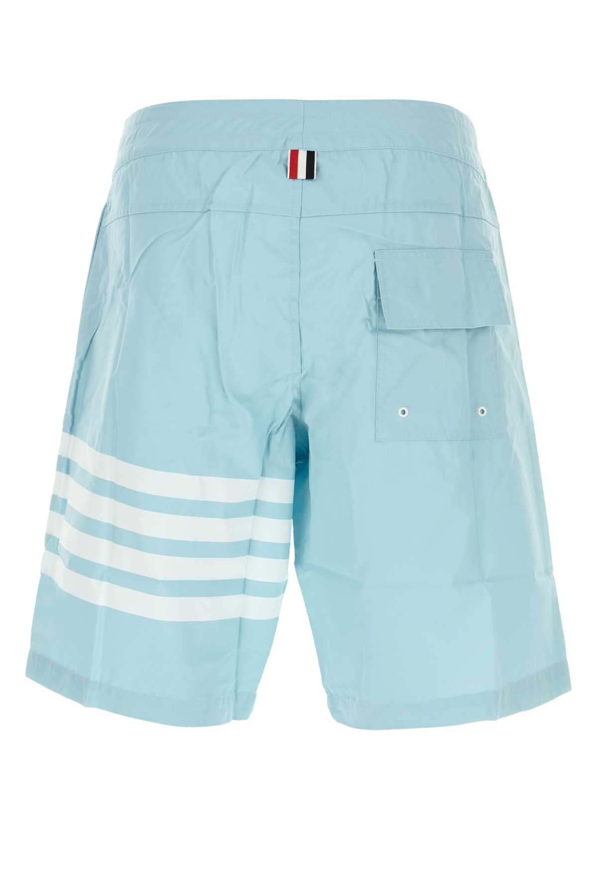 Thom Browne Men Light Blue Nylon Blend Swimming Shorts THOM BROWNE