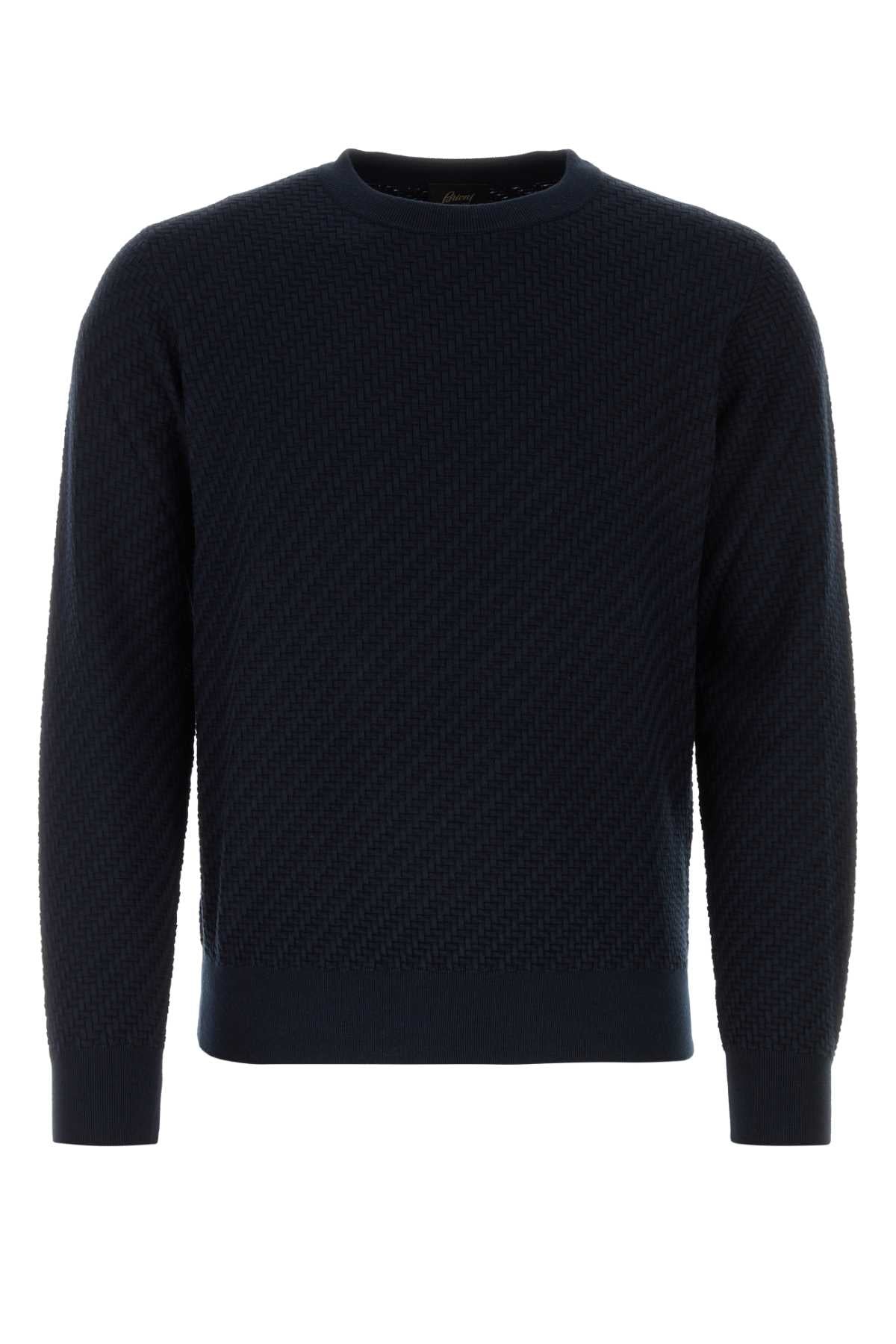 Brioni Men Midnight Blue Cotton Sweater BRIONI