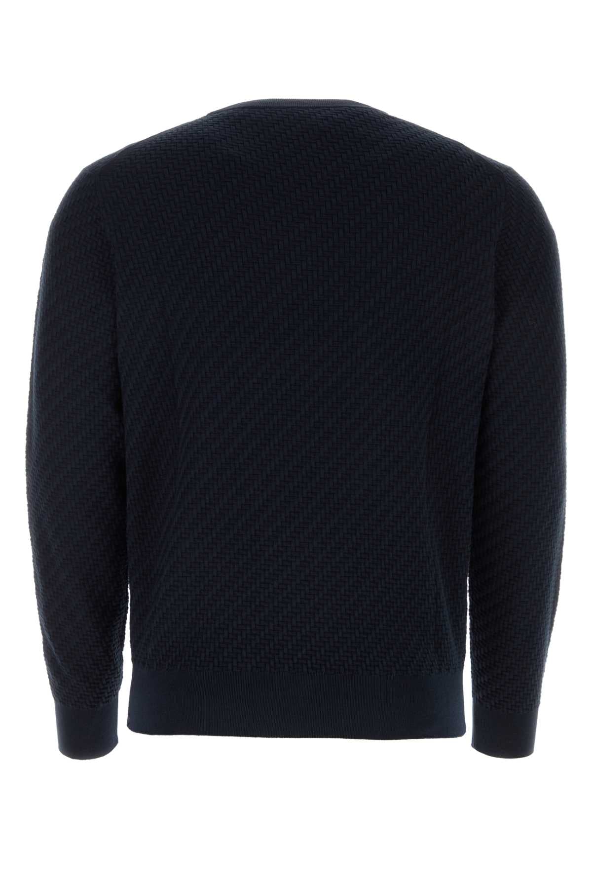 Brioni Men Midnight Blue Cotton Sweater BRIONI