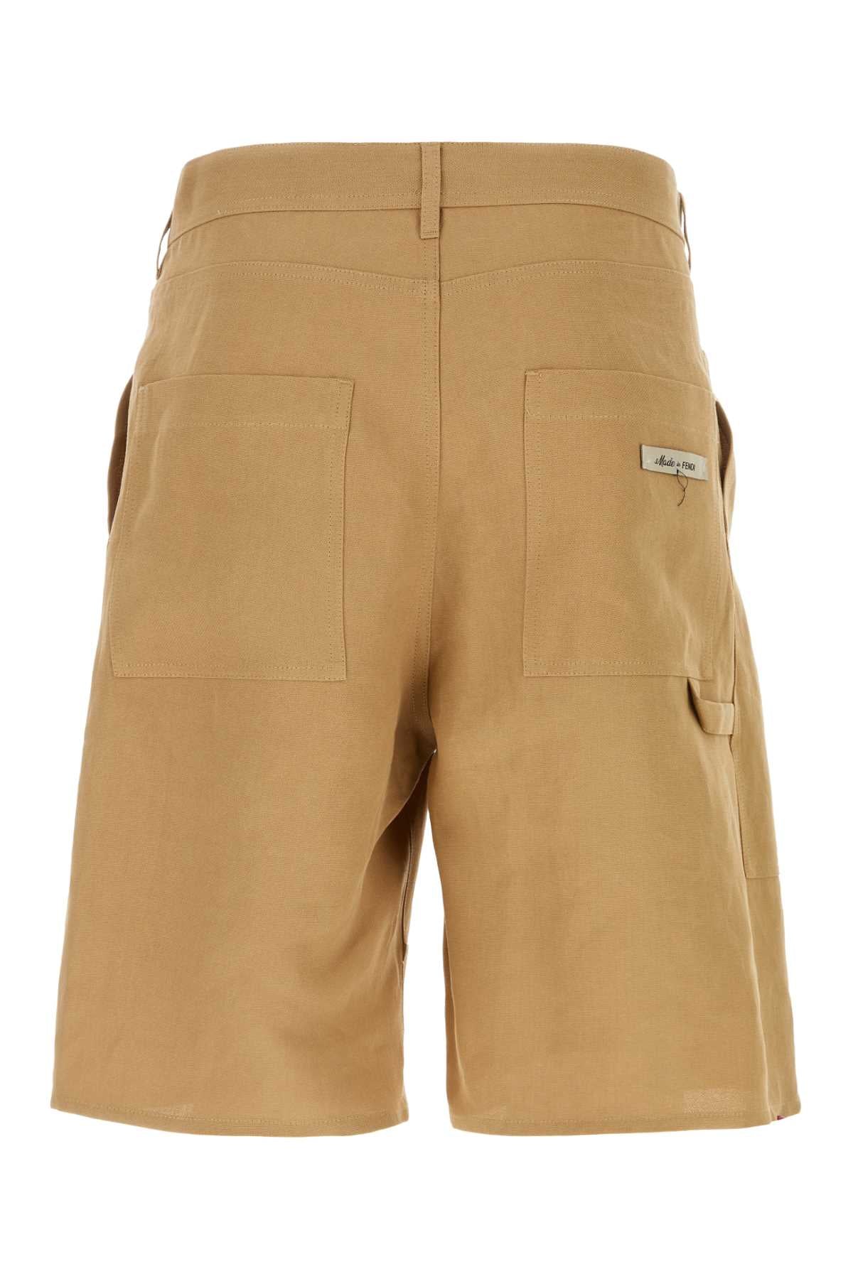 Fendi Men Camel Paper Bermuda Shorts FENDI