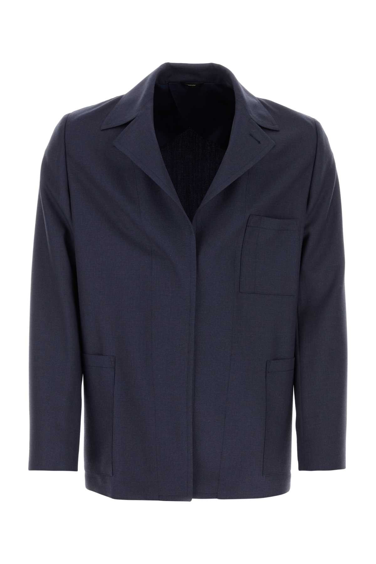 Fendi Men Blue Wool Blazer FENDI