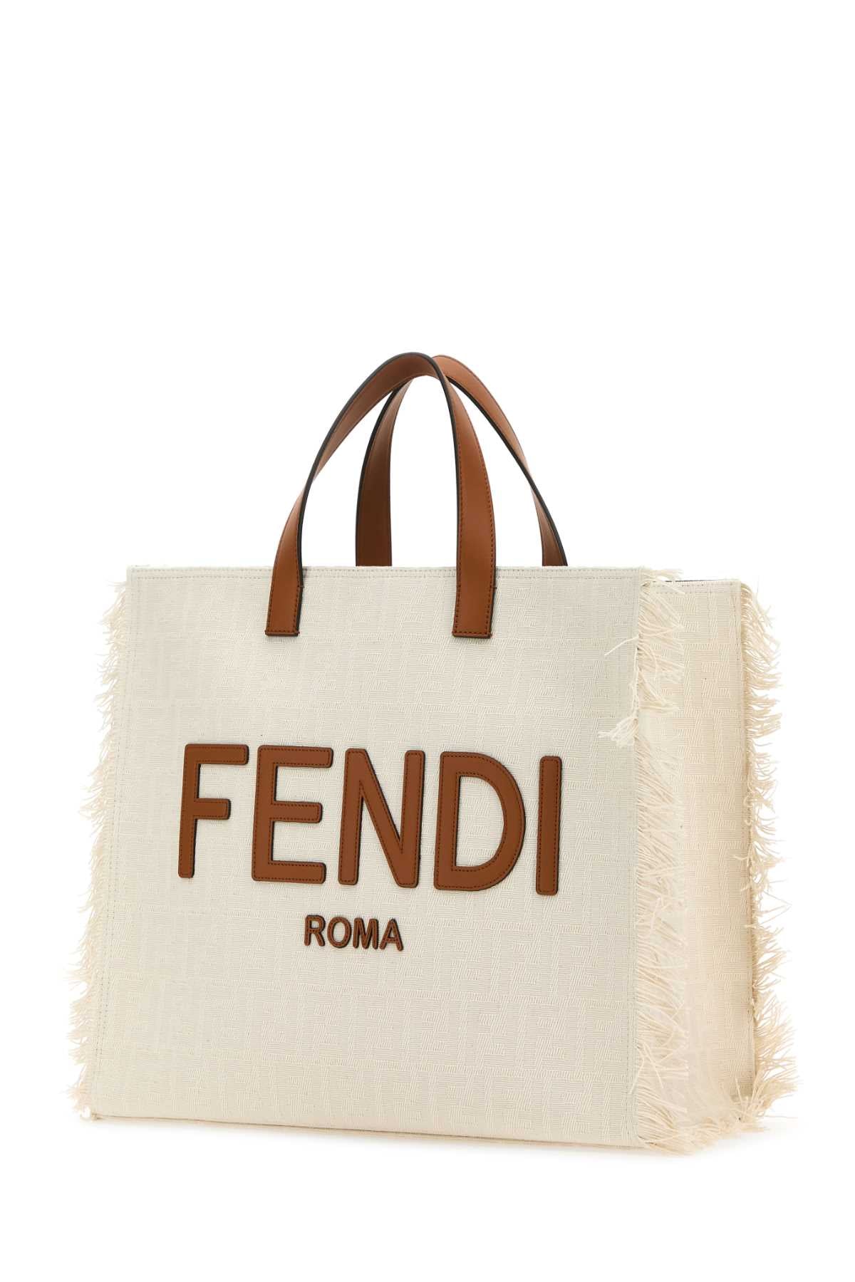 Fendi Men Embroidered Jacquard Ff Shopper Shopping Bag FENDI