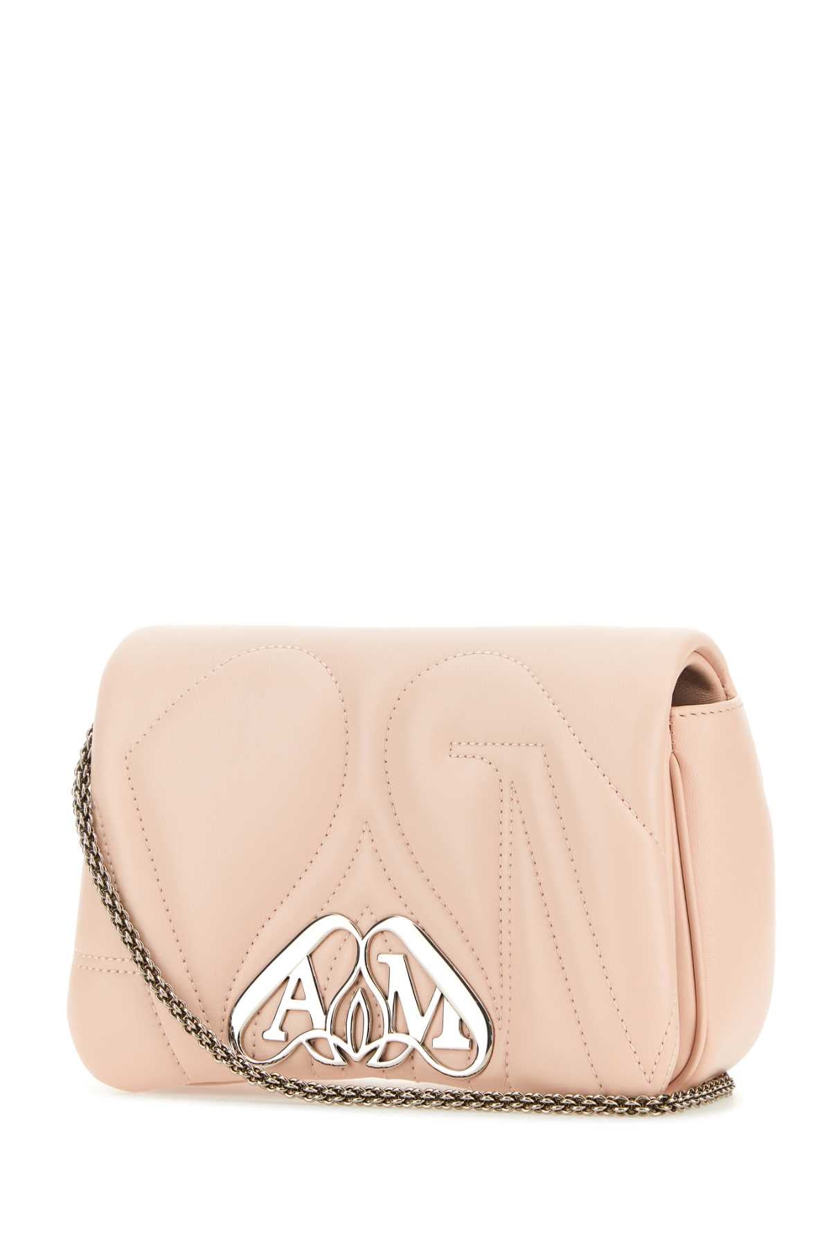 Alexander Mcqueen Women Pastel Pink Leather Mini Seal Clutch ALEXANDER MCQUEEN