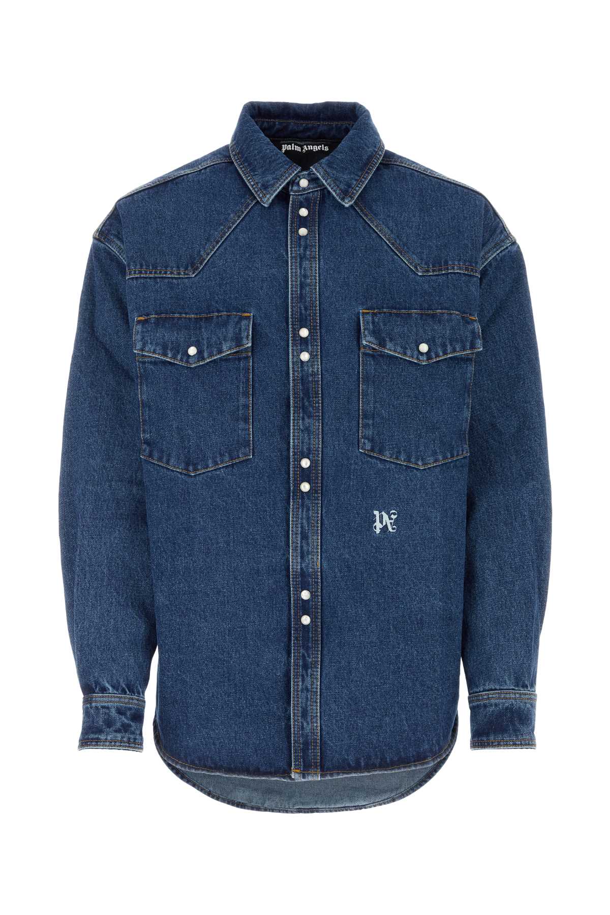 Palm Angels Men Denim Shirt PALM ANGELS