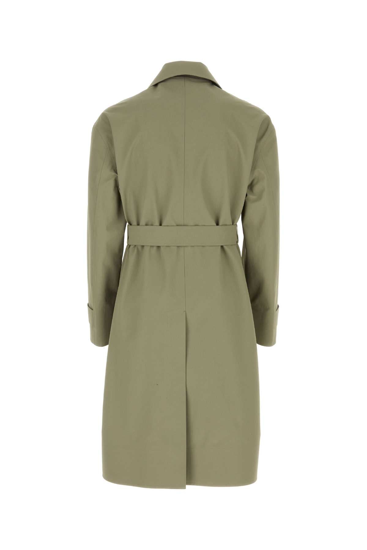 Jil Sander Men Army Green Cotton Trench Coat JIL SANDER
