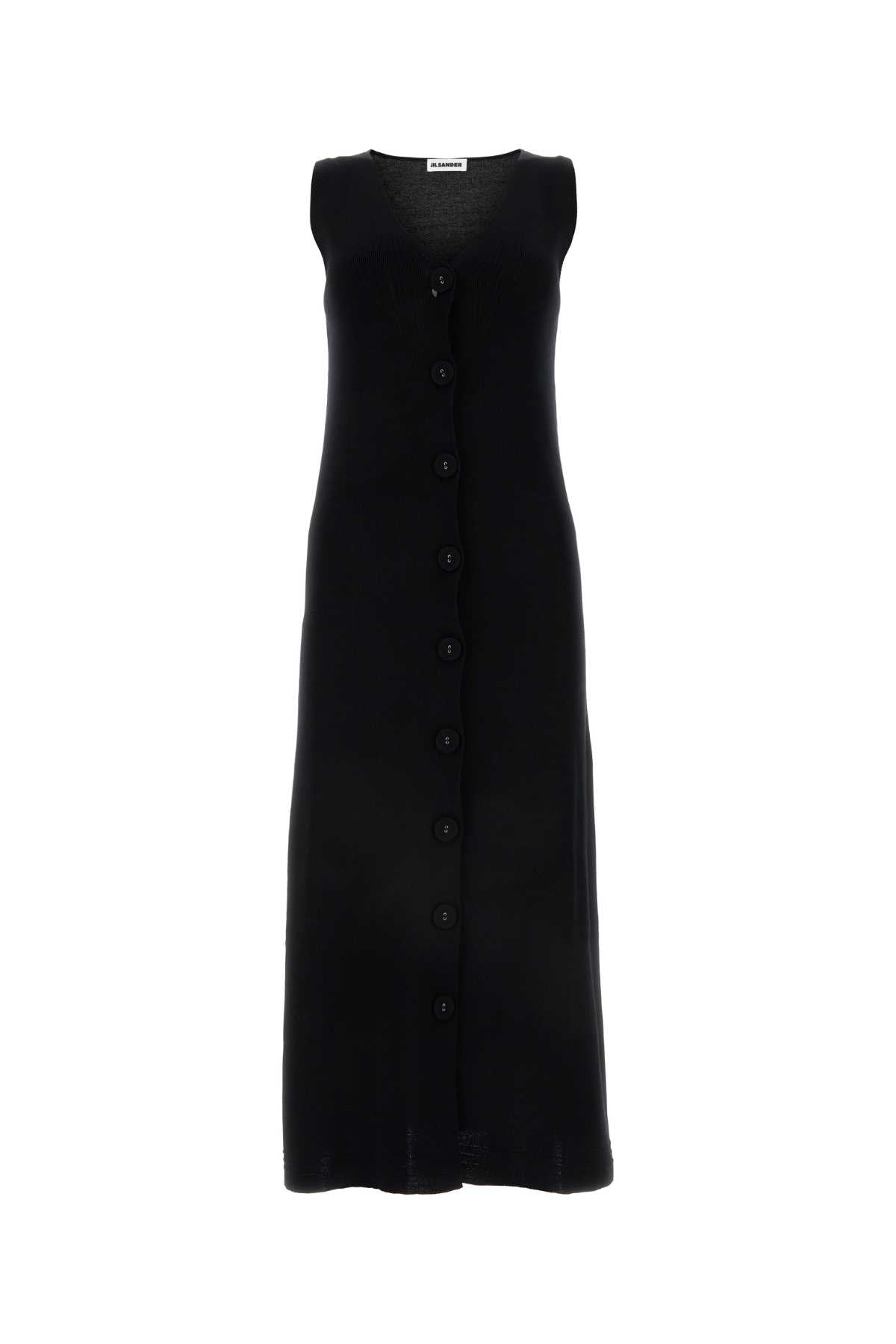 Jil Sander Women Black Stretch Cotton Blend Dress JIL SANDER