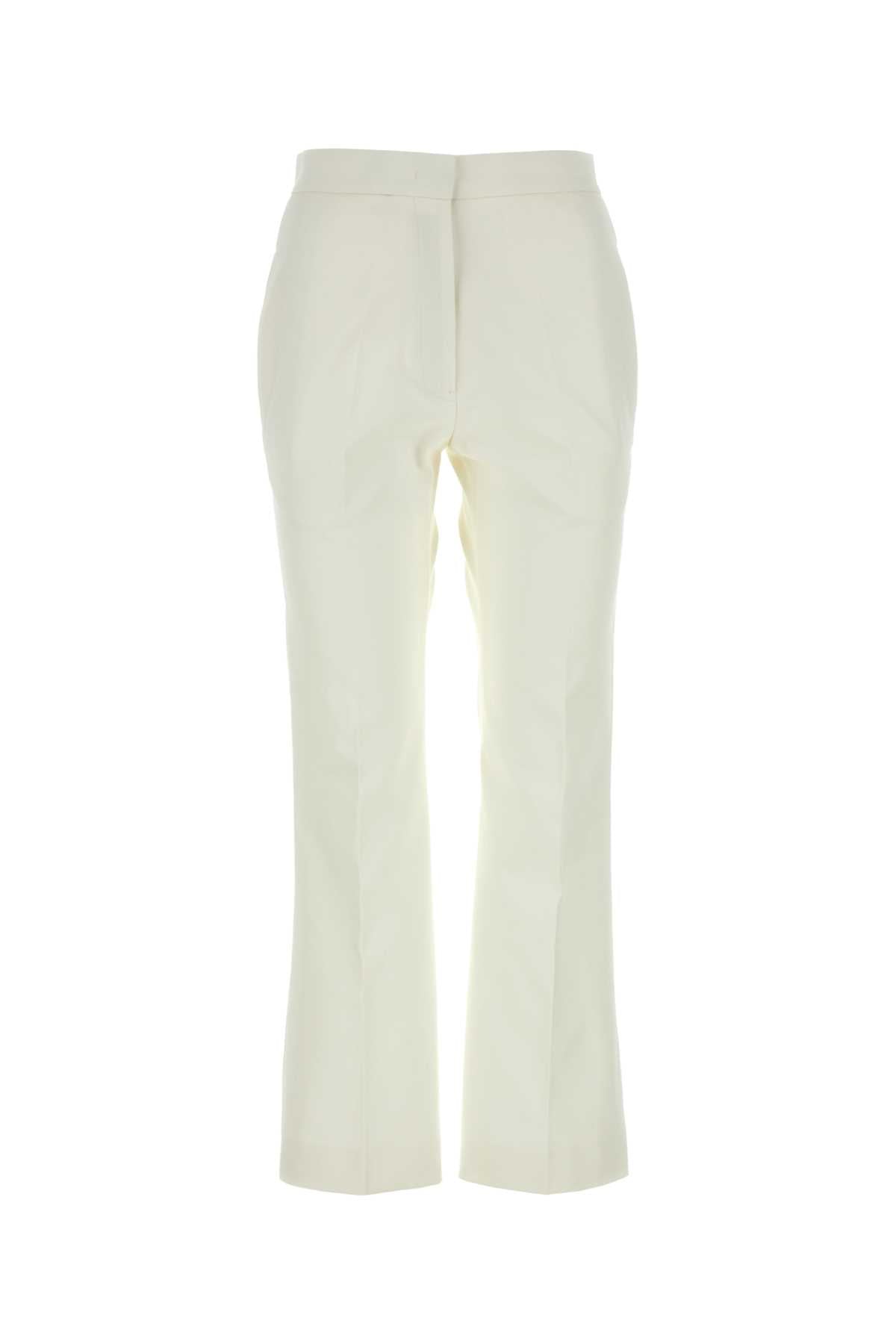 Jil Sander Women White Cotton Pant JIL SANDER