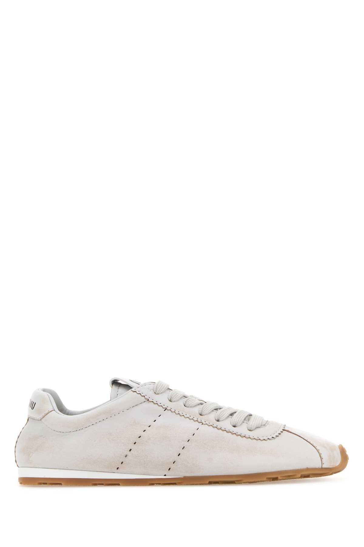 Miu Miu Women Chalk Nappa Leather Sneakers MIU MIU