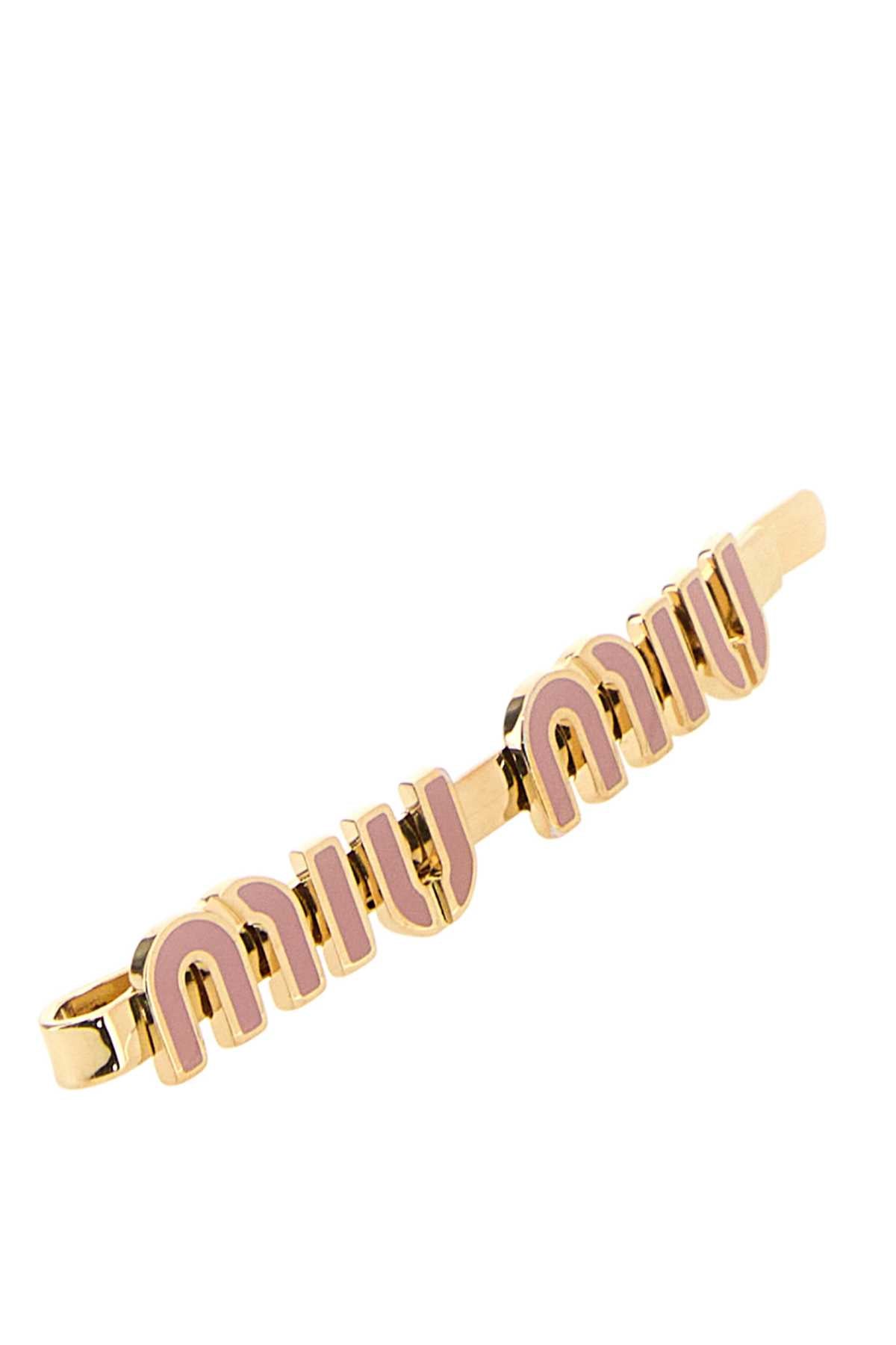 Miu Miu Women Gold Metal Hair Clip MIU MIU