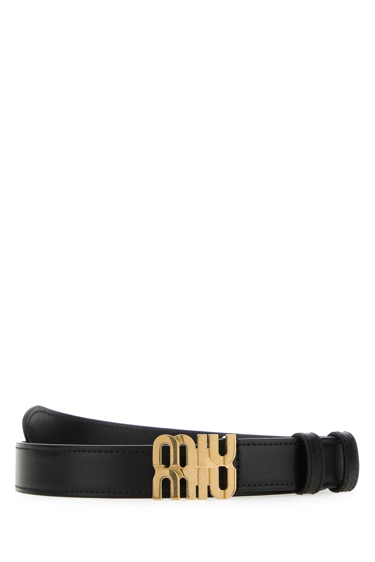 Miu Miu Women Black Leather Belt MIU MIU