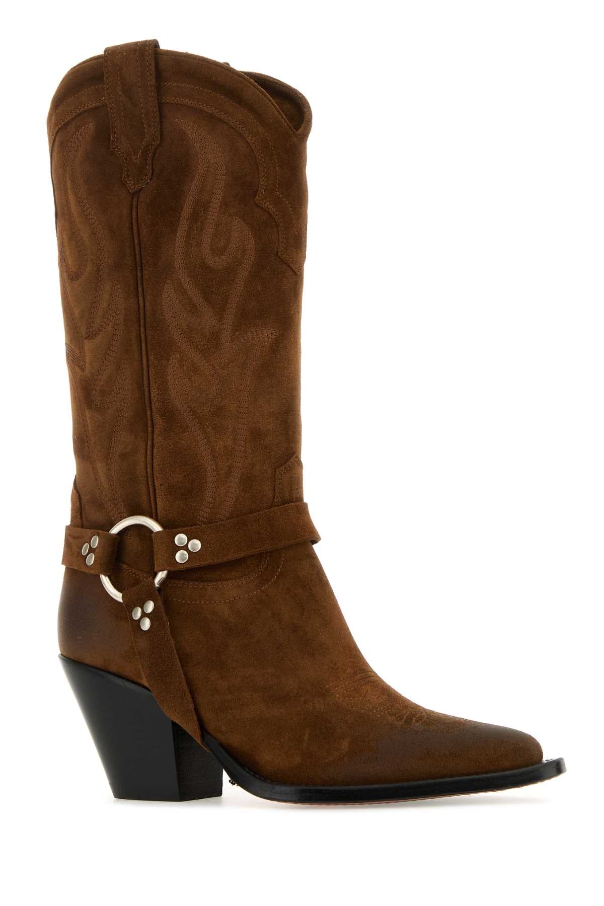 Sonora Women Brown Suede Santa Fe Belt Boots SONORA