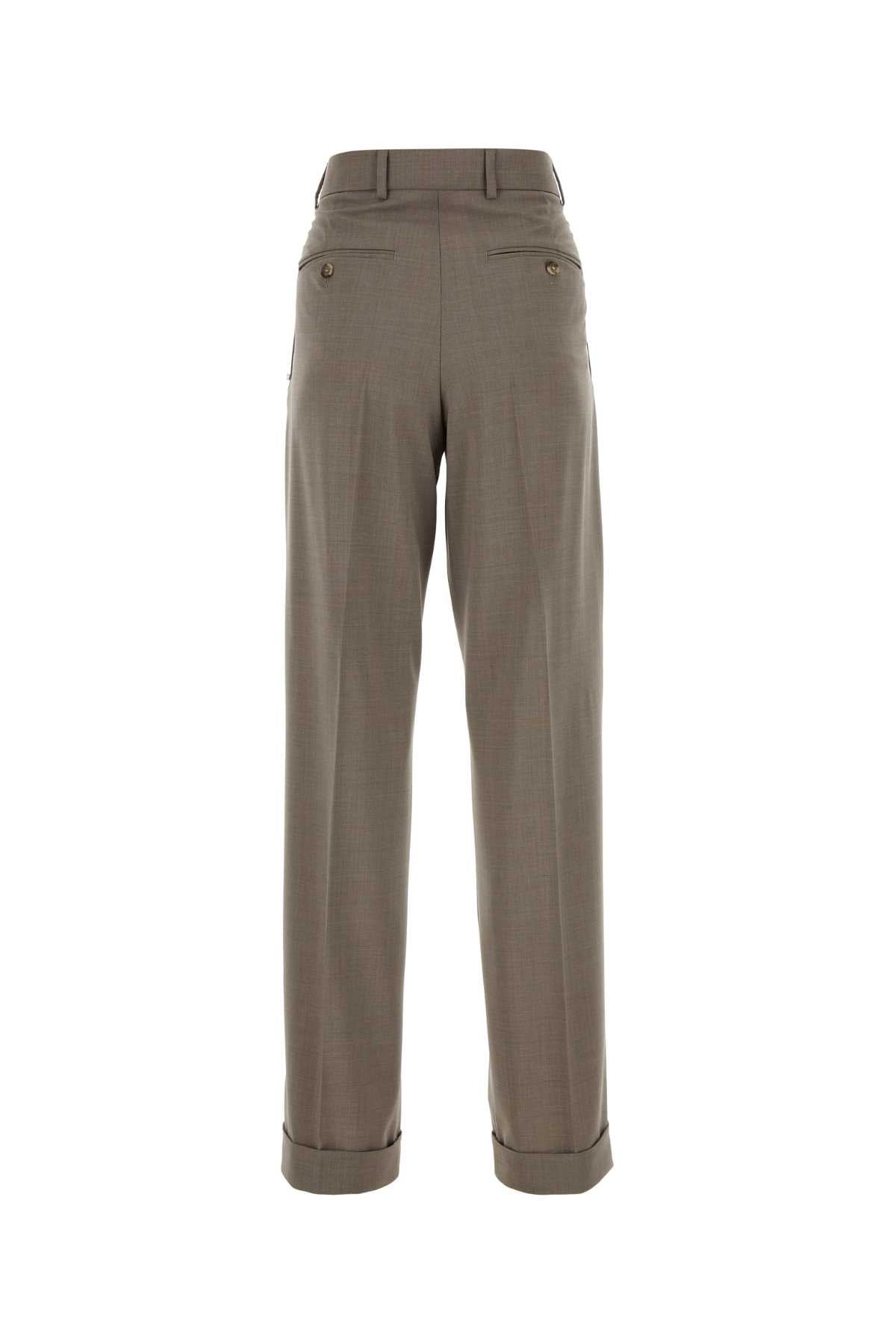 Sportmax Women Cappuccino Wool Ferito Pant SPORTMAX