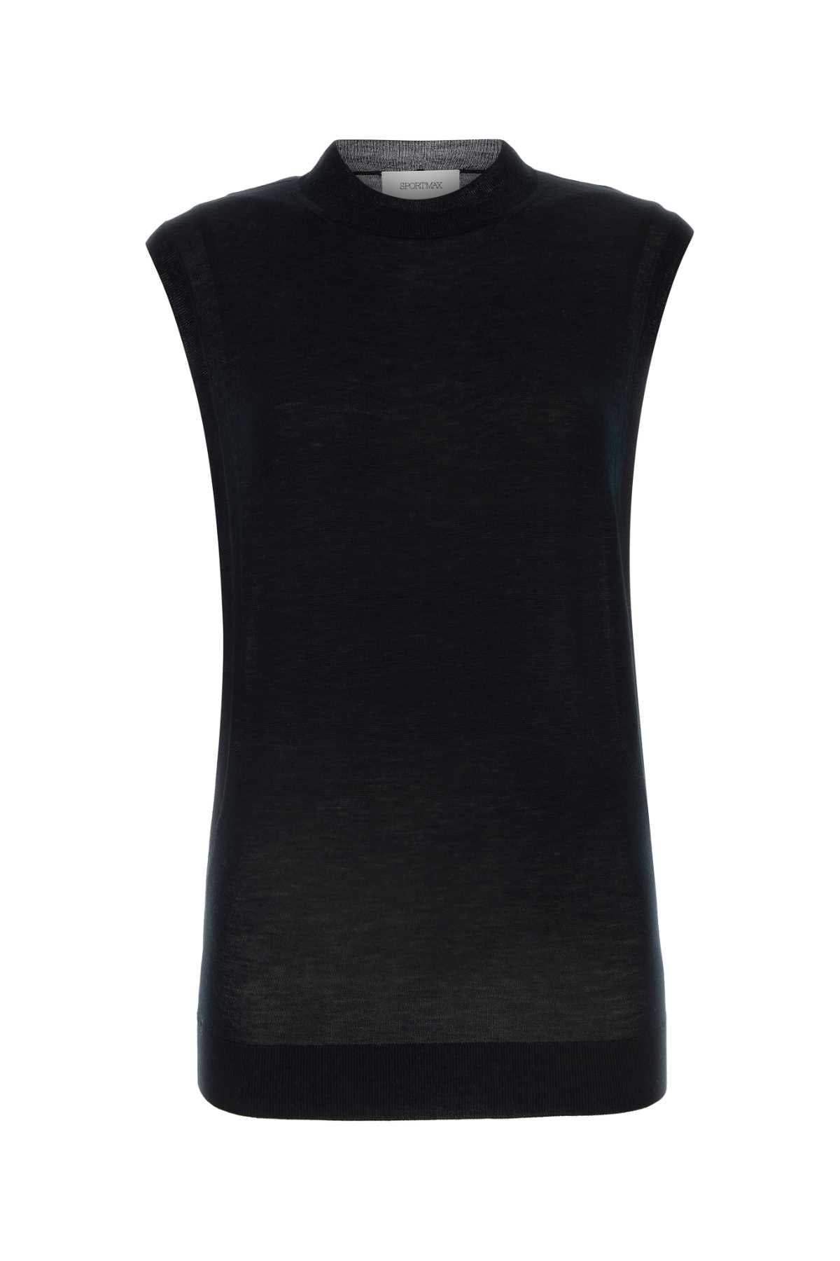 Sportmax Women Black Wool Blend Odissea Top SPORTMAX