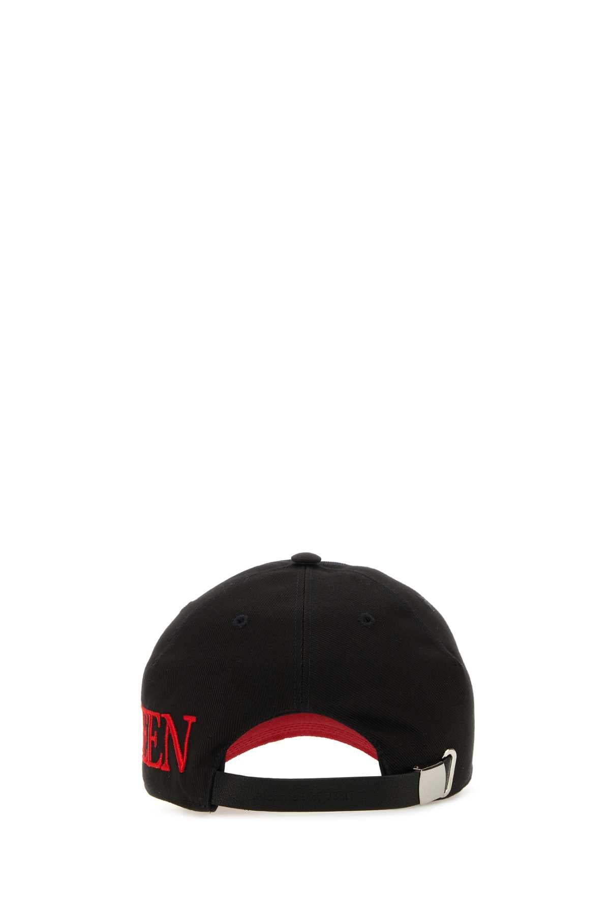 Alexander Mcqueen Men Black Cotton Baseball Hat ALEXANDER MCQUEEN
